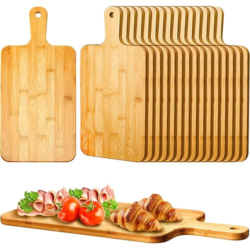 Nuenen 40 Pcs Wood Cutting Board with Handle 15.7 x