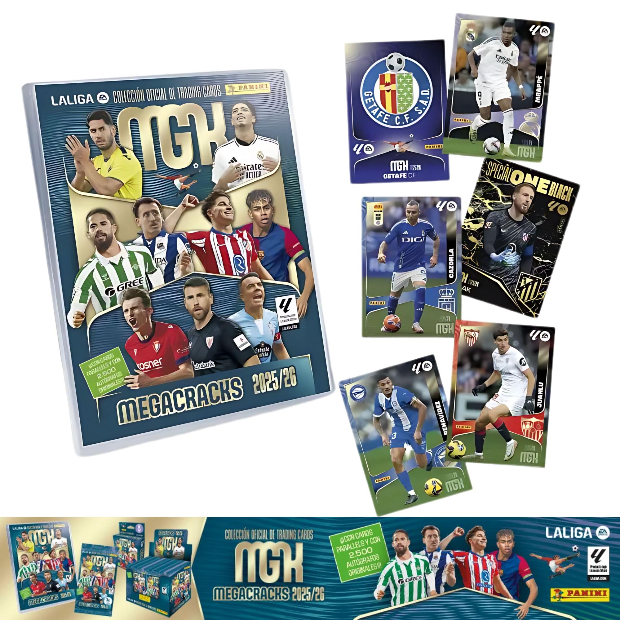 Panini Pack Cromos Megacracks 2025 2026 con Álbum y Sobres, (No Cromos Eurocopa 2024 ni Adrenalyn), Lamine Yamal, Regalo Caja para Repetidas - LaLiga Ea Sports Oficial (MegaCracks+16)