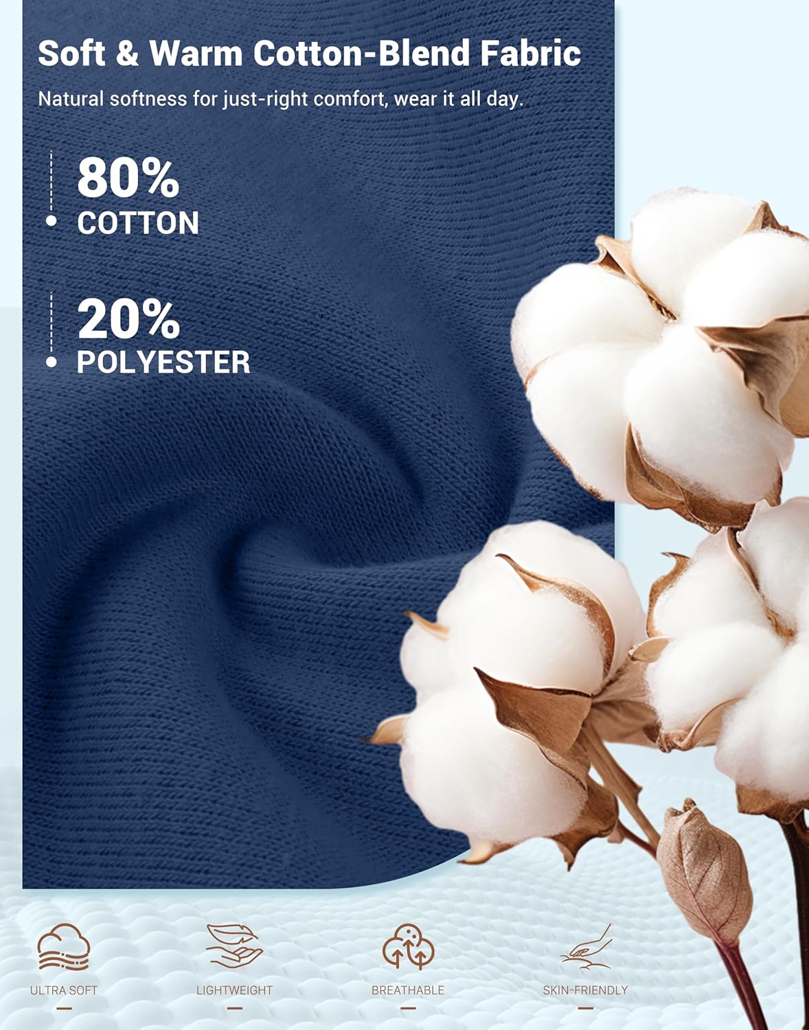 Men's Cotton Fleece Lined Joggers with Zipper Pockets Athletic Workout Gym Lounge Sweatpants Winter Warm Pants - Image 4