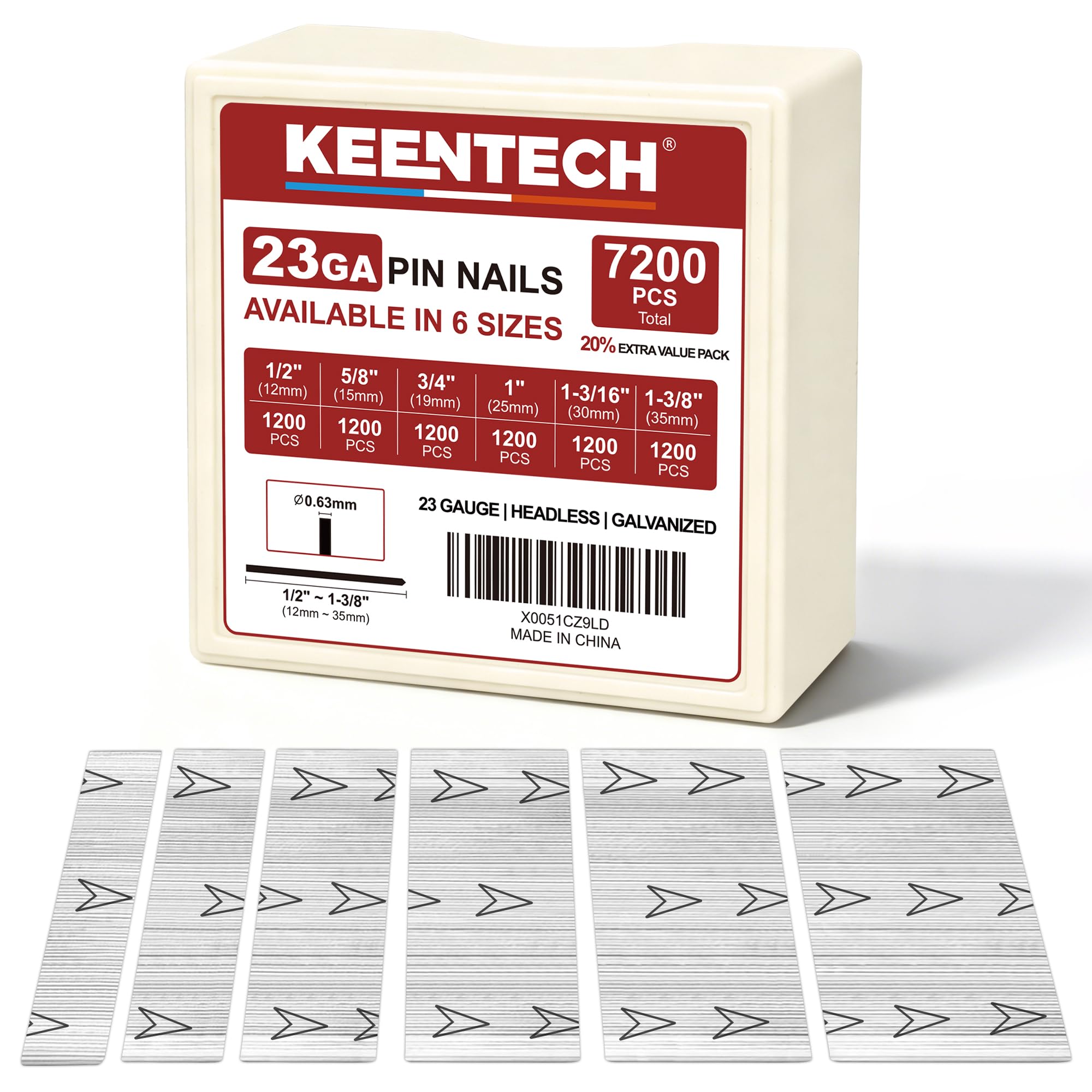 KEENTECH Pin Nails - 13,000 Headless Pins for Pin Nailers -9