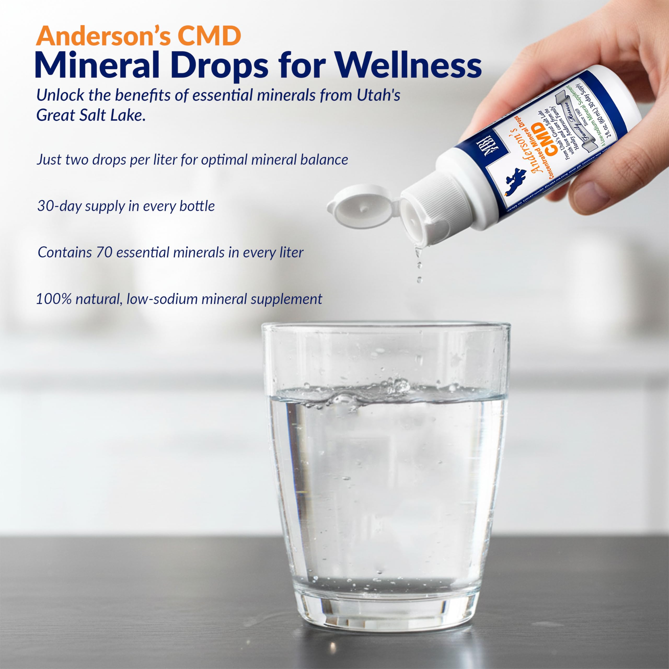 CMD Concentrated Mineral Drops Liquid (Pack of 2) | Trace Mineral Supplement for Hydration Support & Daily Use | 60 ml Each | Easy Mix Formula 4