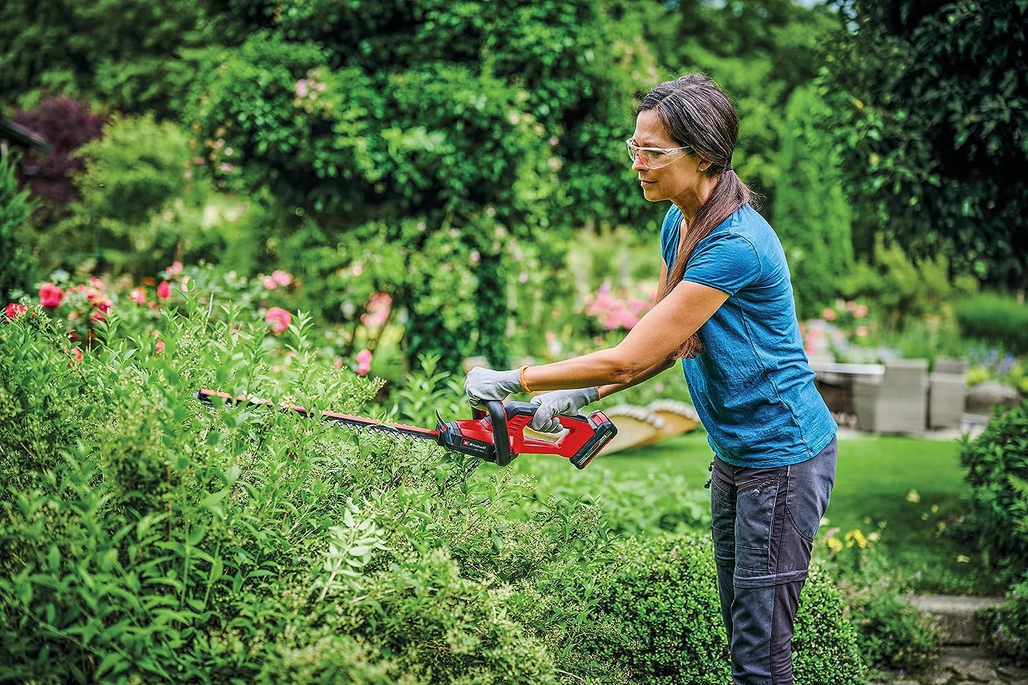 Einhell Cortasetos con batería GC-CH 18/40 Li Solo Power X-Change (18 V, 40 cm de Longitud de Corte, 13 mm Distancia Entre Dientes, Mango ergonómico, sín batería)