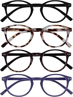 OPULIZE Zen 4 Pack Reading Glasses Black Light Dark Brown Purple Small Mens Womens RRRR24-11T25 +1.00