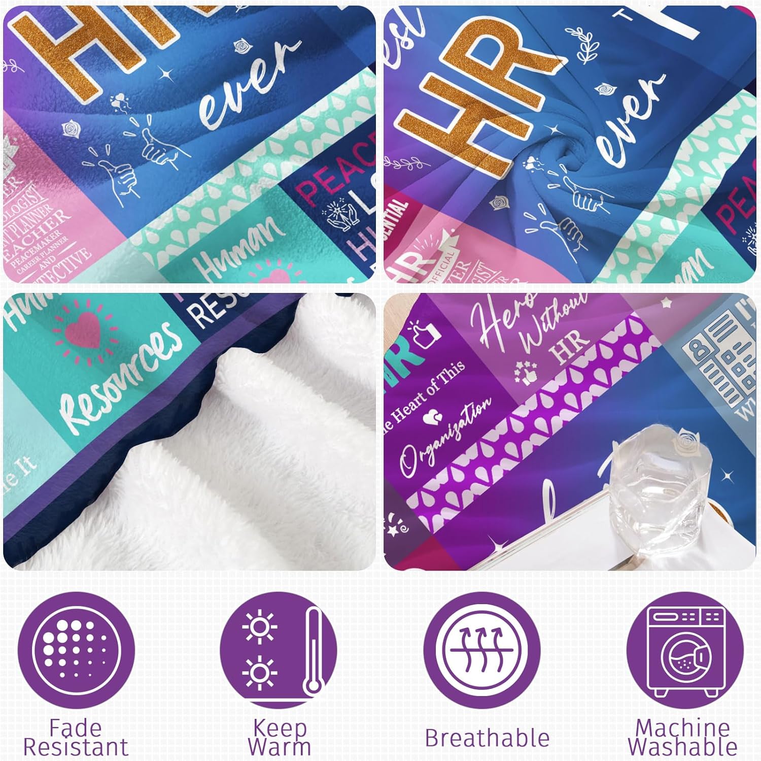Human Resources Gifts - Hr Appreciation Throw Blanket for Women - Funny Gift for Hr Managers, Directors, Team Members & Coworkers