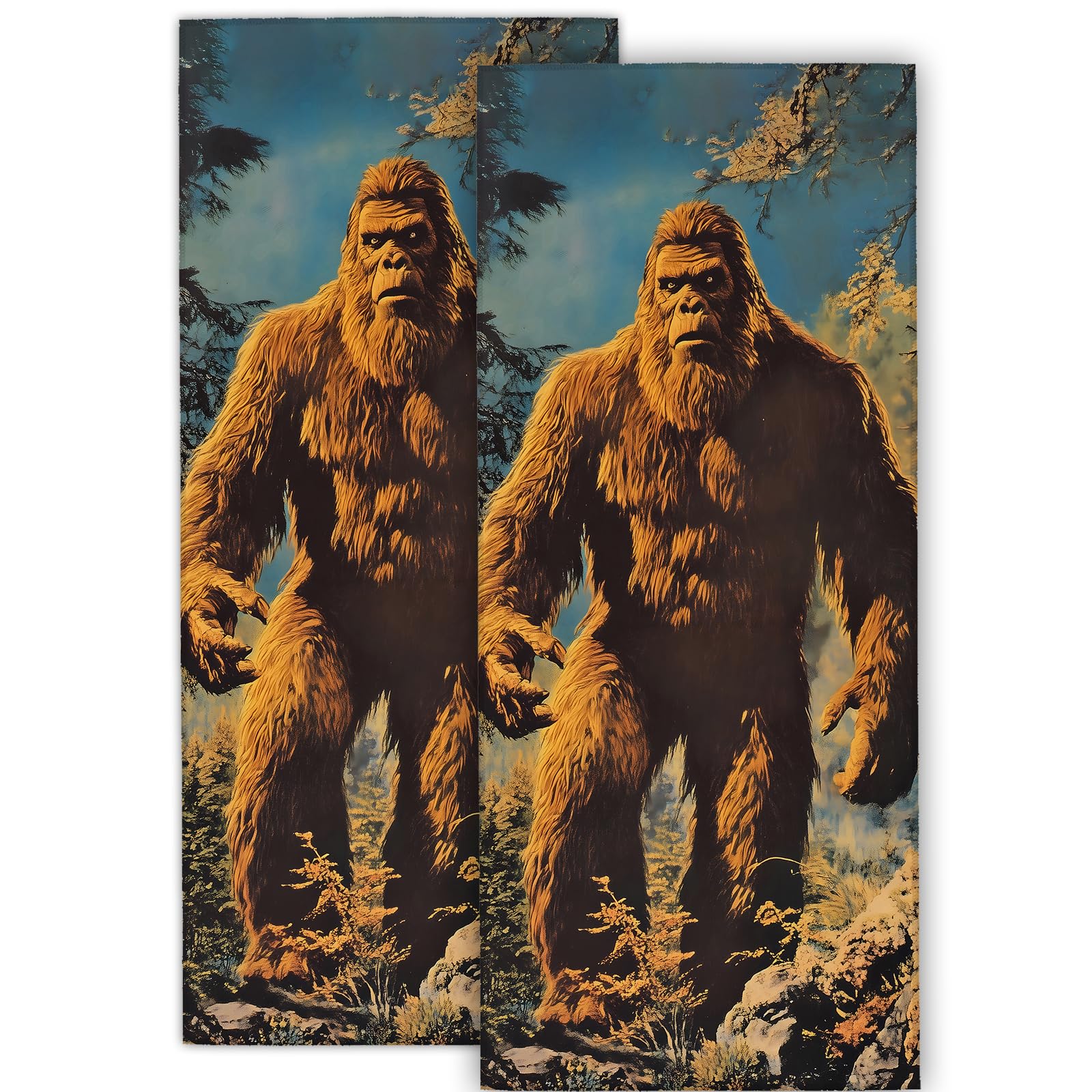 cromcu Wildlife Hand Towel for 2 Pack,Bath Hand Towels for Bathroom Decorative Soft Absorbent Dish Towels for Kitchen, Gym, Hotel, Spa, Sport Home