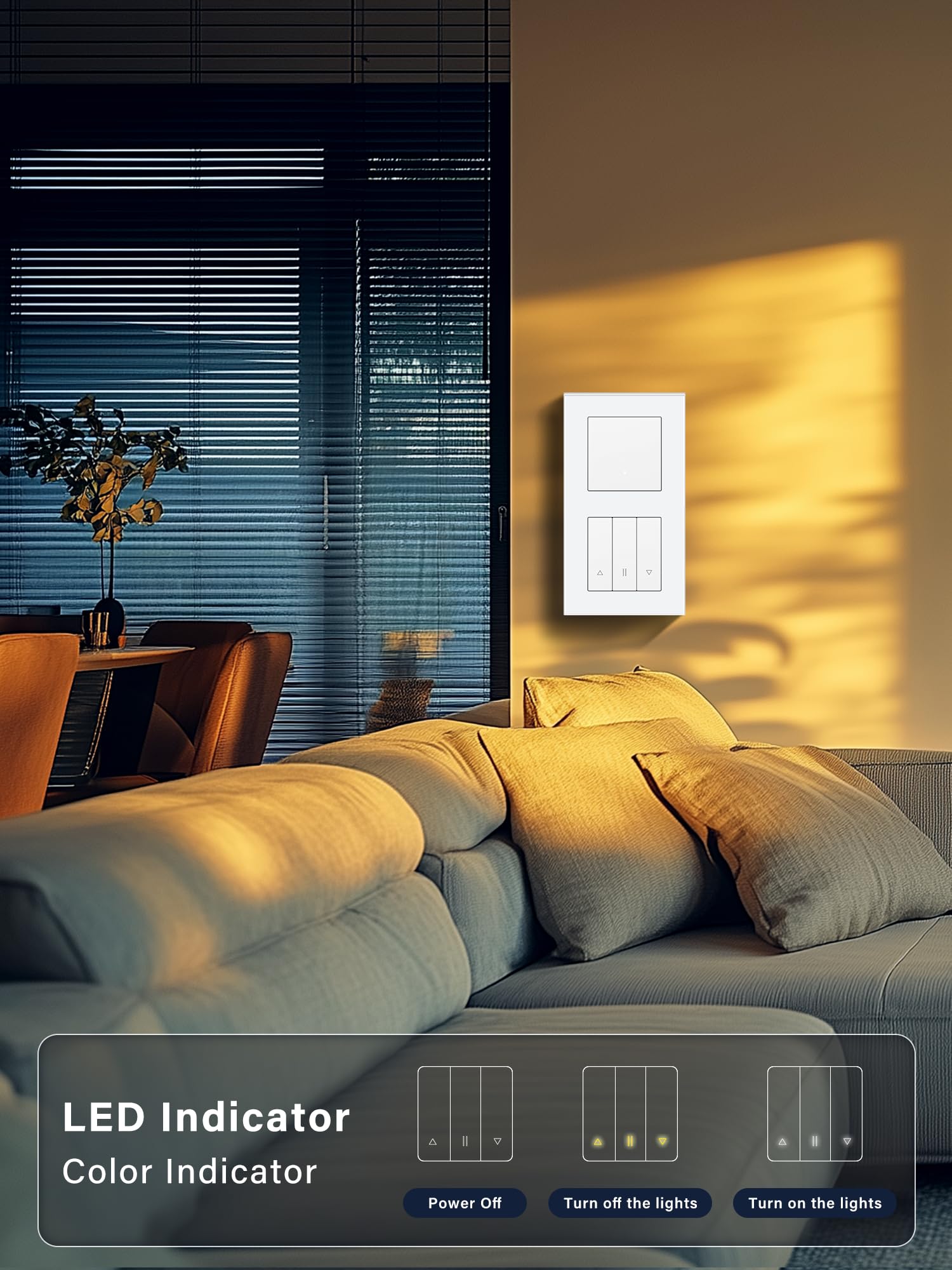 Interruttore della luce Smart WIFI con interruttore per tapparelle WLAN, 1 interruttore da parete + timer per tapparelle, compatibile con Alexa/Google Home, interruttore per tapparelle