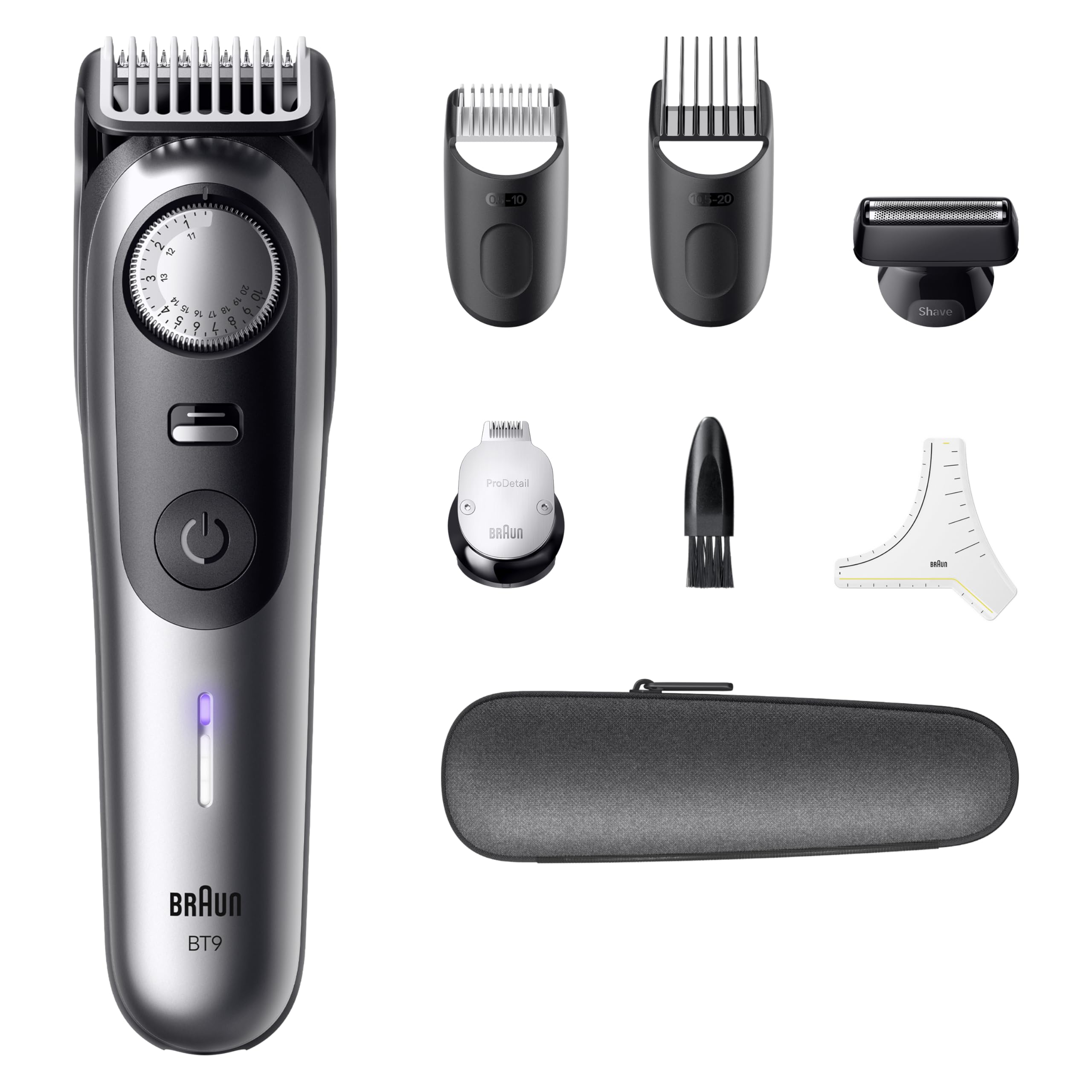Braun Series 9 Beard Trimmer, + 7 Barber Tools, PowerBoost Mode