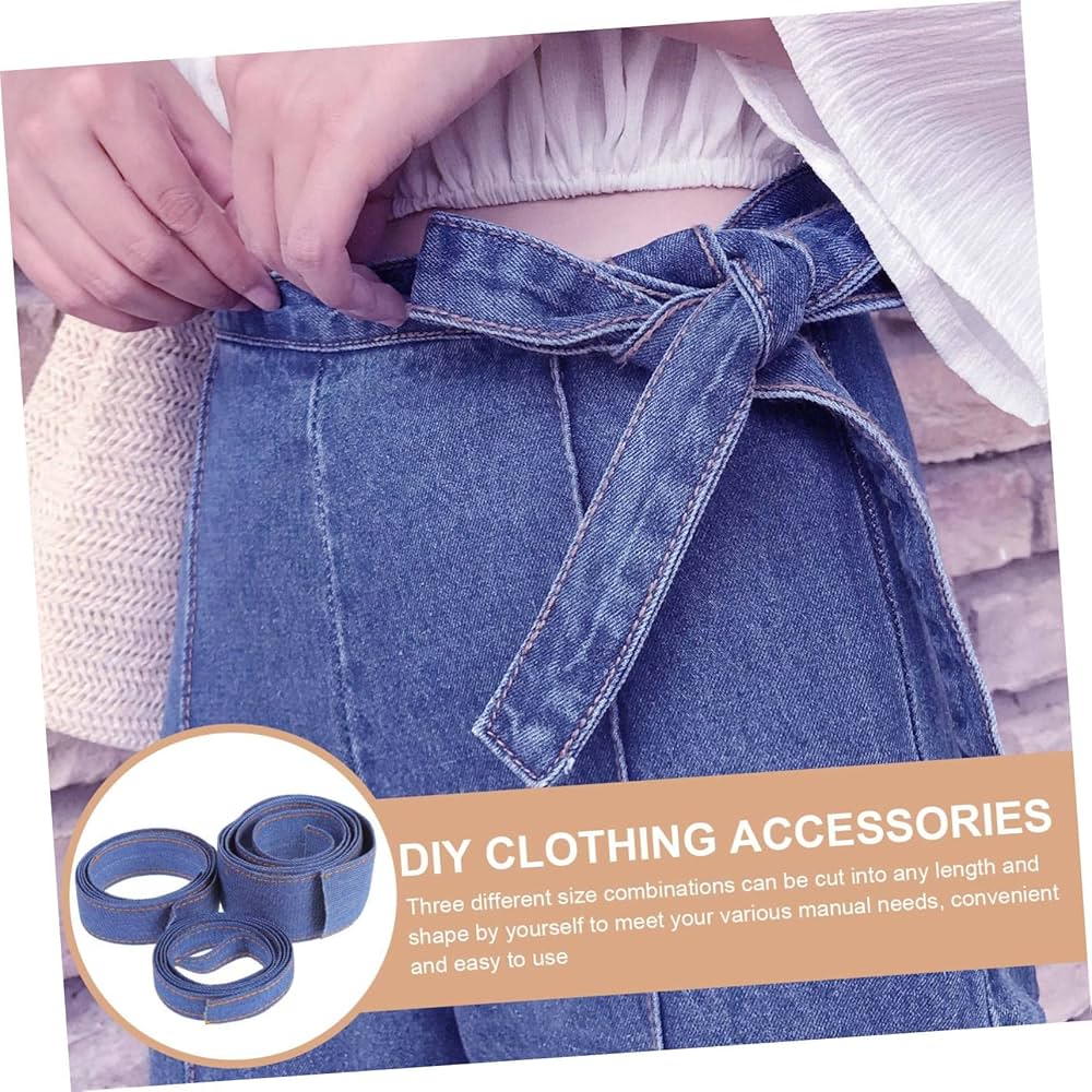 Amazon.co.jp: AUTSUPPL 3個 デニムリボン 生地 ヘアアクセサリー材料