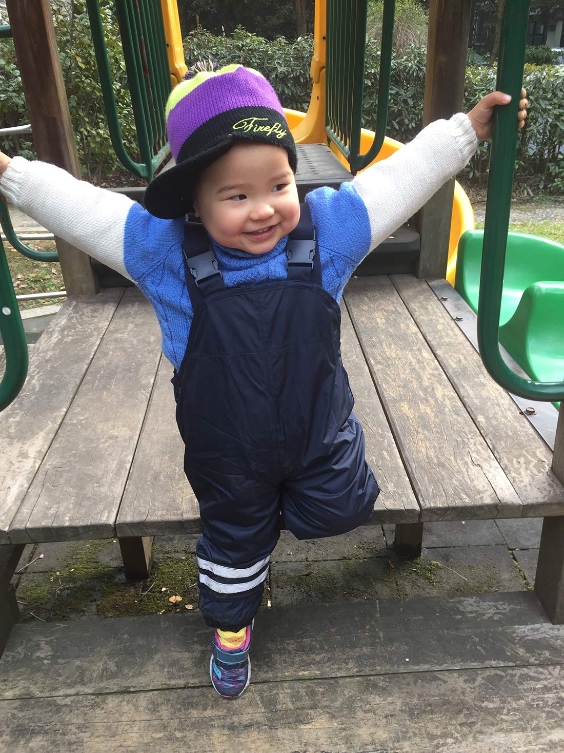Pantalon de Pluie pour Fille et garçon, Salopette doublée en Polaire pour Enfant de 1 à 7 Ans, Pantalon Boue, Salopette de Pluie doublée avec réflecteurs