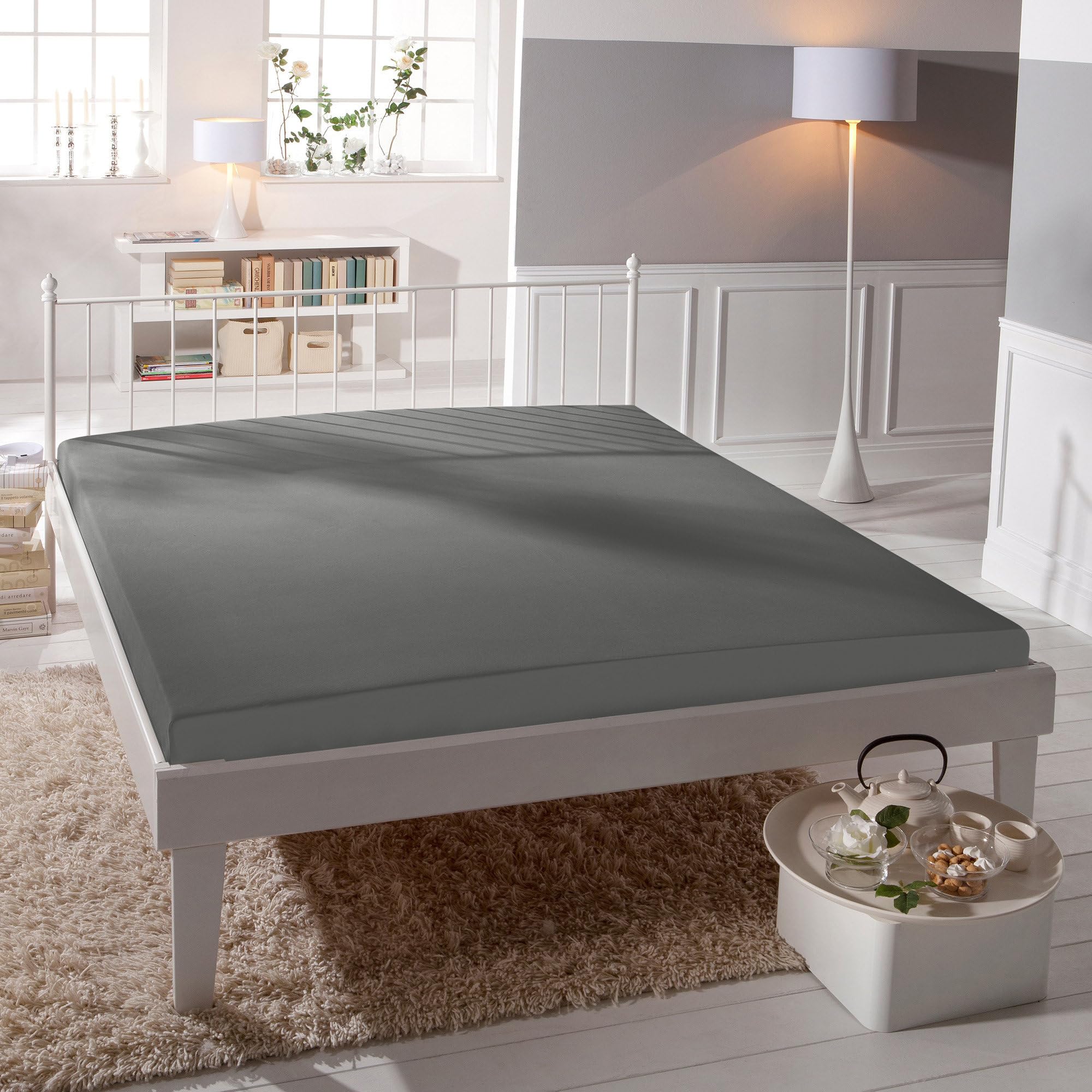 Bassetti Spannbetttücher Spannbetttuch 215 Classic Grey - 764 – Bild 2