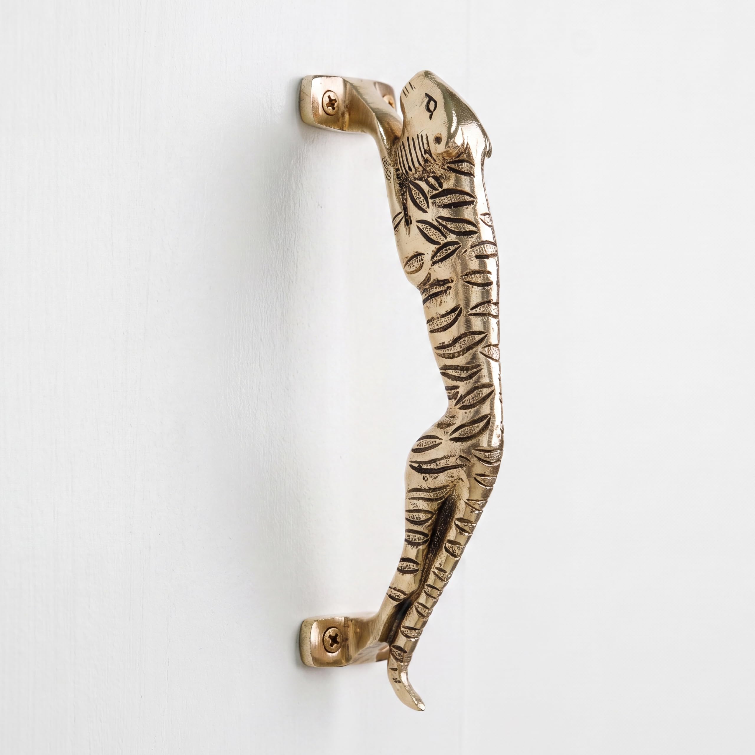 IndianShelf 1 Piece Jaguar Decorative Door Handles Interior Vintage Door Pulls Antique Brass Cabinet Pulls Unique Gold Cabinet Handles