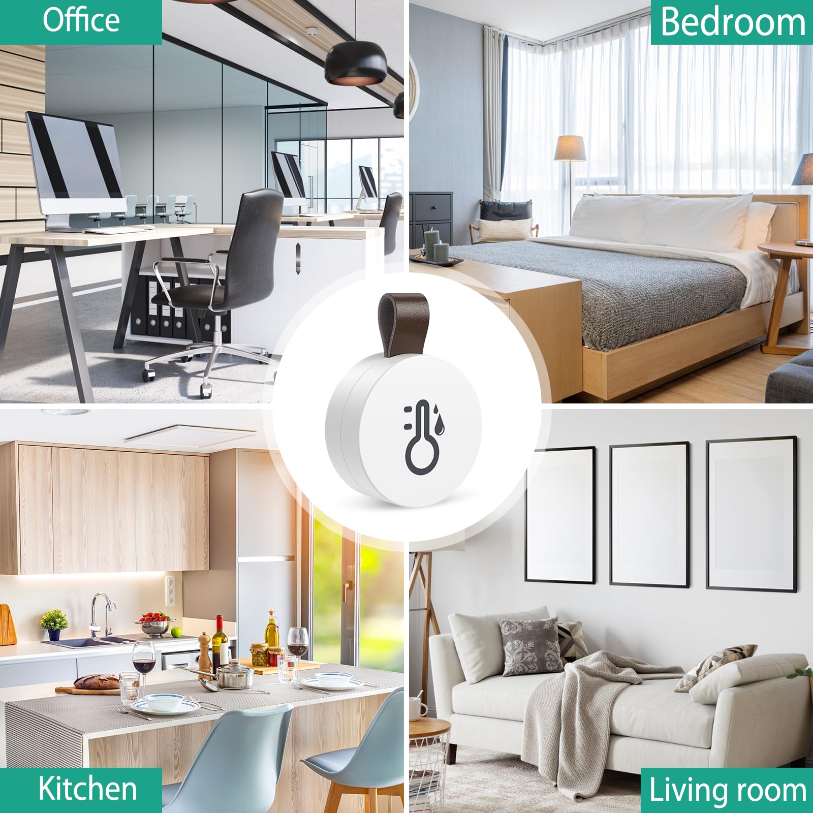 ORIA 2 Piezas Termómetro Higrómetro Bluetooth, Sensor de Humedad de Temperatura con Exportación de Almacenamiento de Datos, Termometro Inalámbrico Digital con iOS Android para Habitación