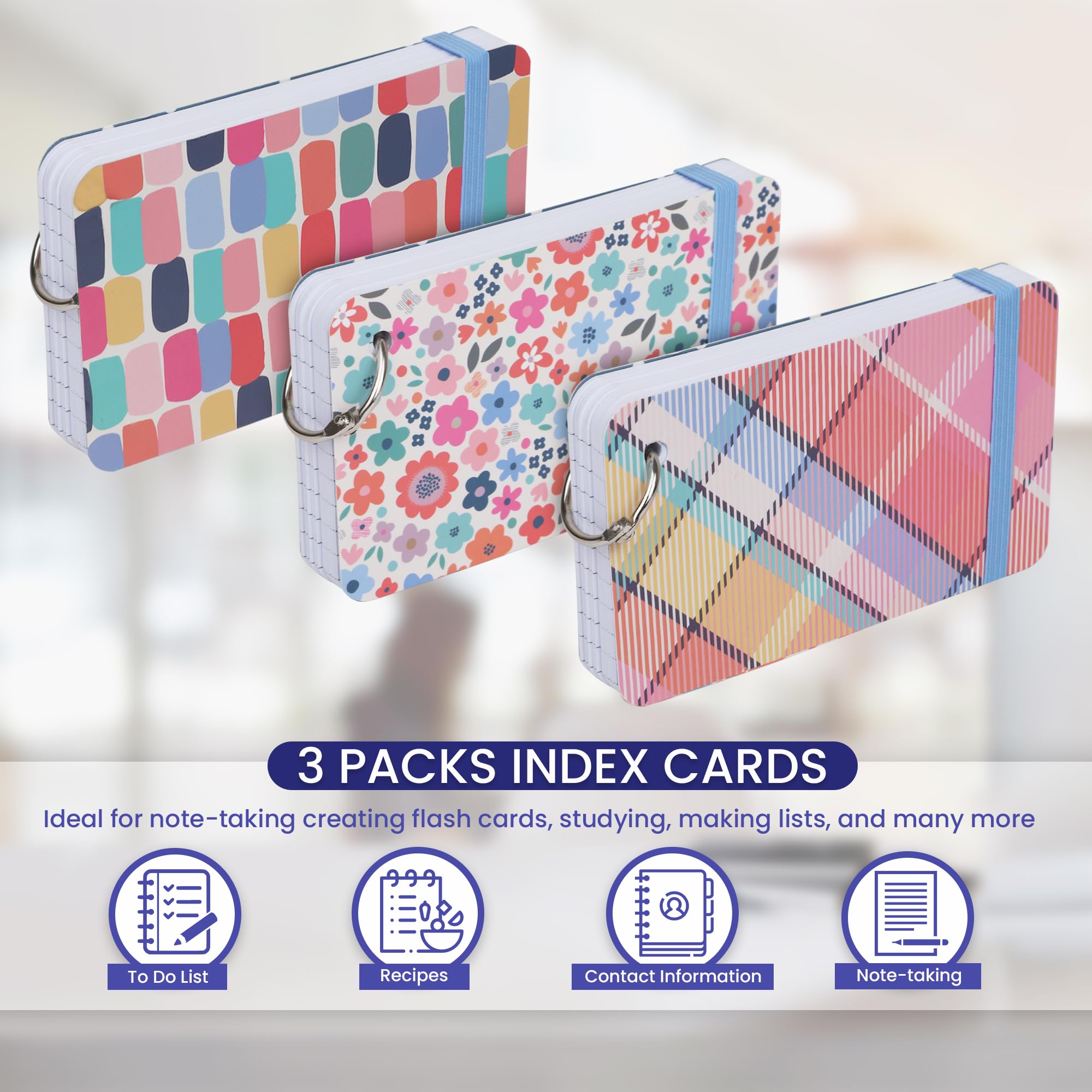 Amazon.com : Index Cards 3x5 Inch Ruled Index Card with Ring