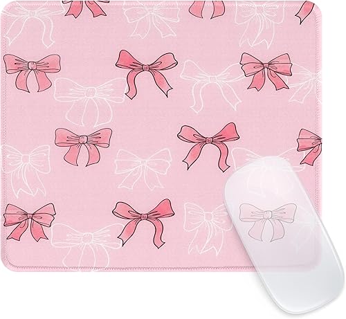 Miniatura 8 de Seorsok Alfombrilla de mouse cuadrada estética con diseño de flores bonitas, diseño personalizado para oficina y hogar, alfombrilla de mouse