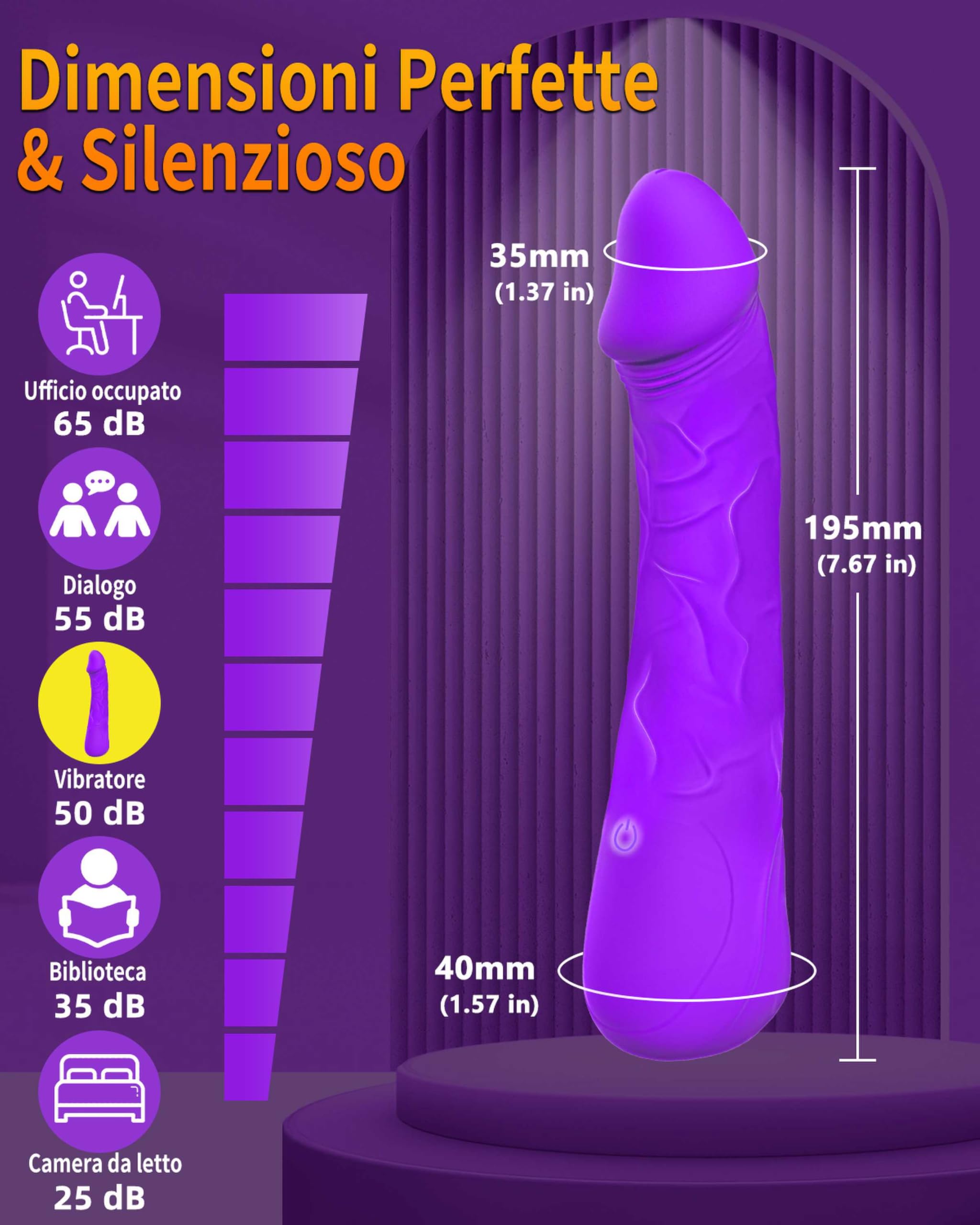 Coyoho Vibratoreper Donna Punto G Squirting Sex Toys Realistico Dildo Clidoride Uomo 10 Modalità Sexyshop Oggetti (viola)