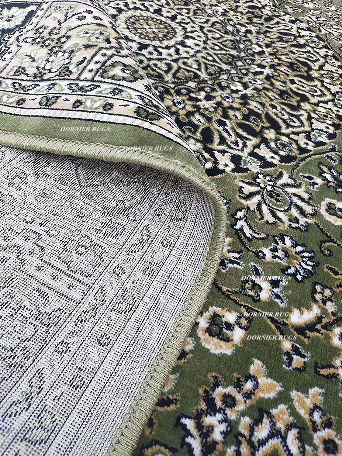 DORNIER RUGS Kashmiri Traditional Silk Velvet Touch Carpet with Anti Slip Backing for Home Bedroom Living Room and Hall 5 Feet by 7 Feet (150x210 cm) Color-Multi, rectangular