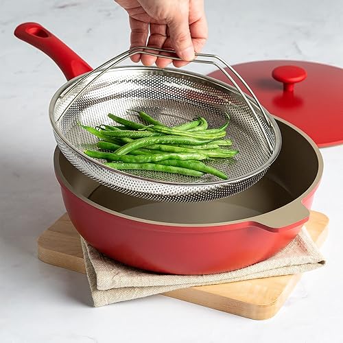 Miniatura 7 de Goodful Cesta de vapor todo en uno, construcción de acero inoxidable de alta calidad, apta para lavavajillas, perfecta para cocinar verduras al