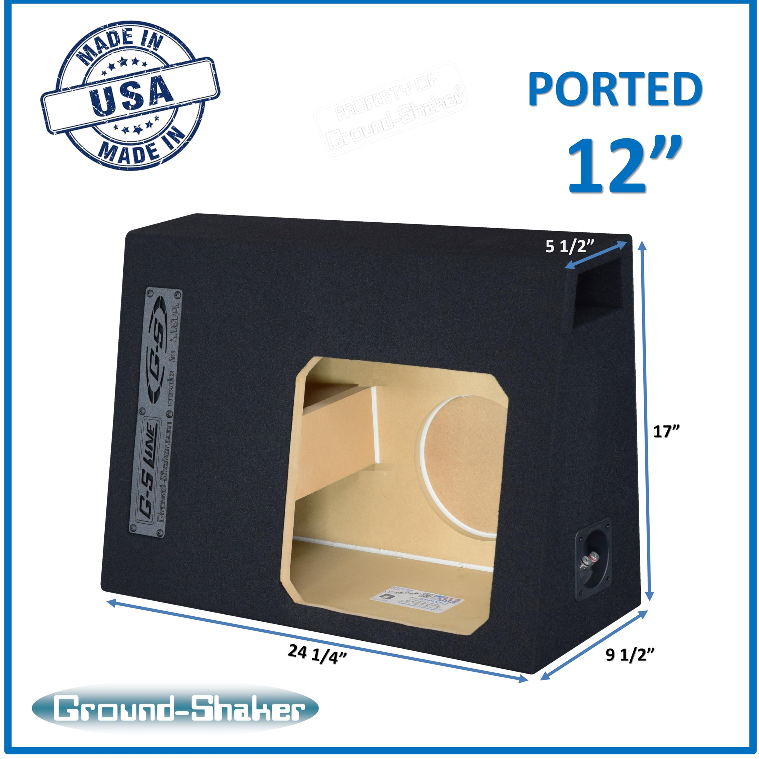 Single Vented Ported Sub Box Subwoofer Enclosure Speaker Box Ground Shaker (12