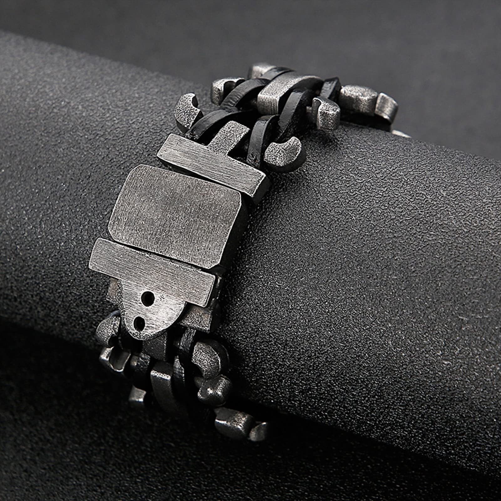 AmDxD Coppia di braccialetti personalizzati, in pelle, con chiusura magnetica, lunghezza 22 cm, Pelle sintetica, Senza zirconi