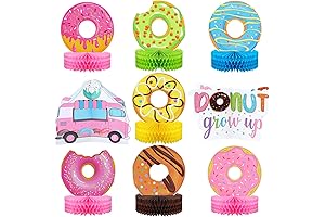 Donut Grow Up Honeycomb Centerpieces for Donut Party Decorations