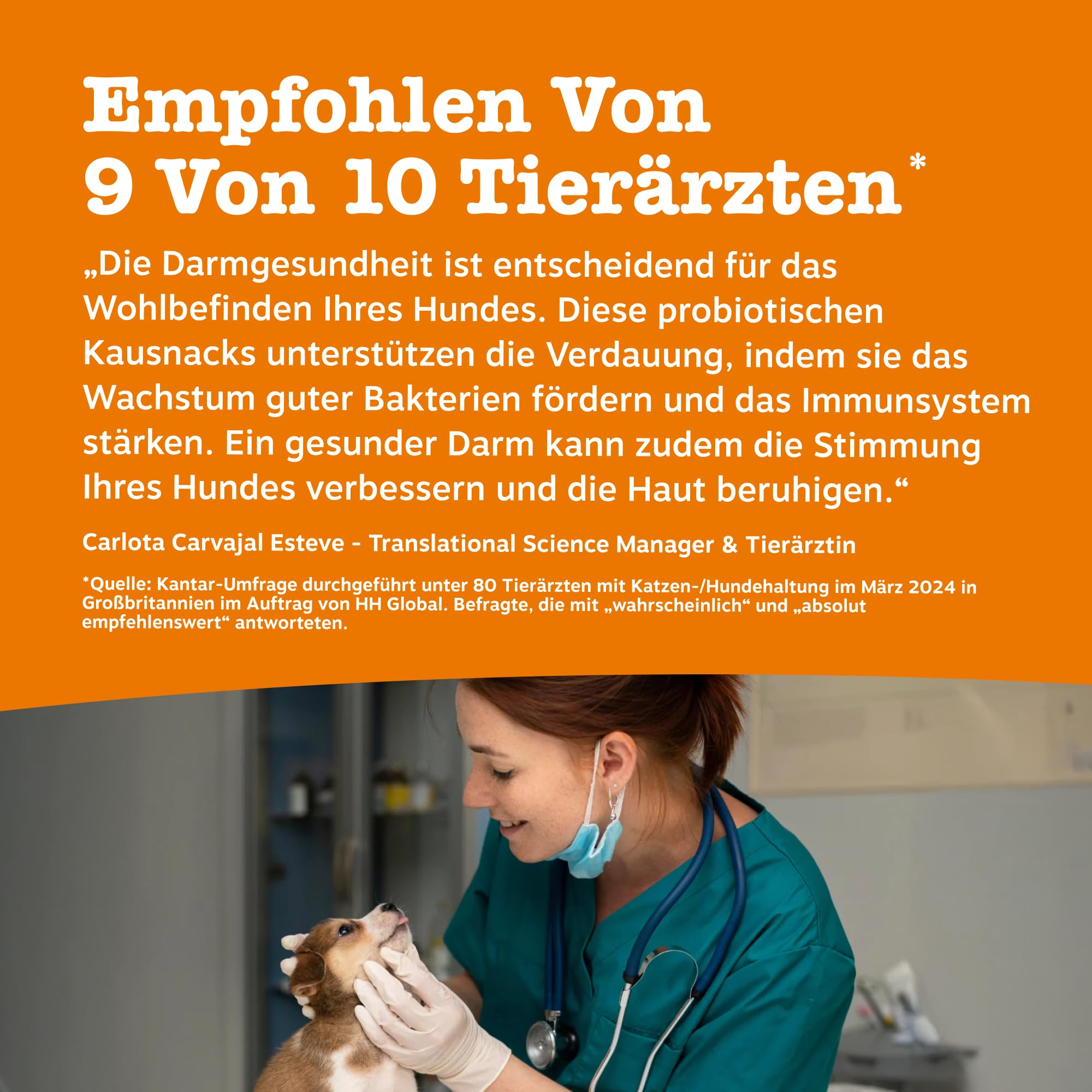 Zesty Paws Probiotika für Hunde – Unterstützt Darmflora, Verdauung & gegen Mundgeruch – Mit Pre-, Pro- & Postbiotika, Kürbis & Leinsamen – Tägliche Anwendung – 90 Kauleckerlis