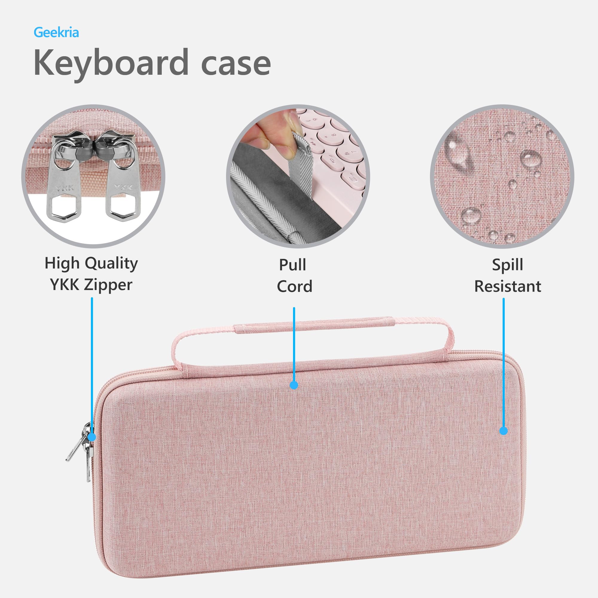 Co2CREA Étui Rigide Dur Pour Clavier Logitech K380 Et Souris M355/M350 - Housse De Transport Rose (Boîtier Seul)