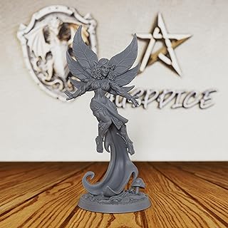 Fantasy Unpainted Tabletop Miniatures for TTRPG - 32mm Scale Flying Fey Minis Figurine for Dungeon Masters & Role Playing, RPG Accessory Figure - Forest Fairy (AS386)