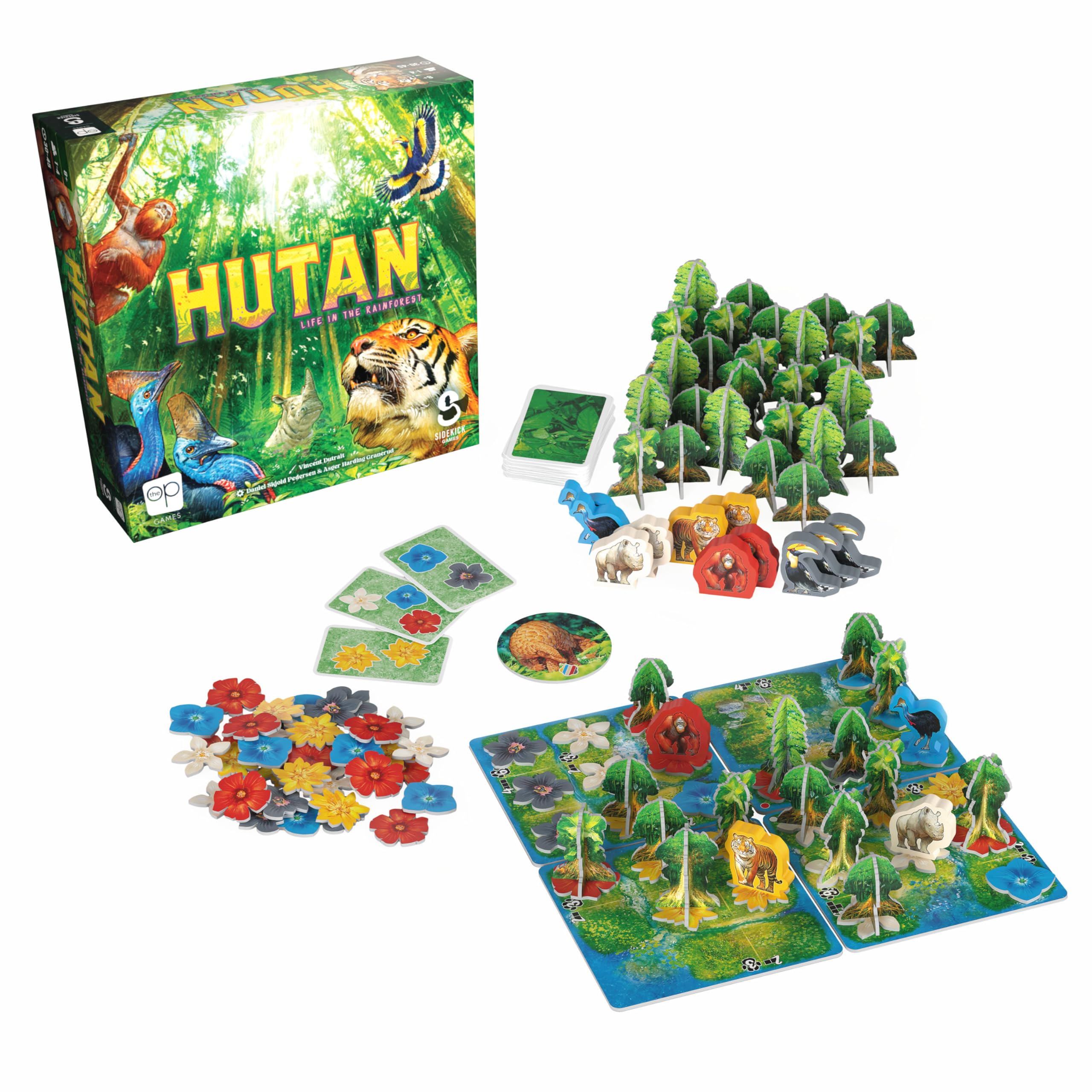 USAopoly HUTAN: Life in The Rainforest - Tile Placement Board Game - for Families & Friends - 1–4 Players | 30–45 Min | Age 8+ - English