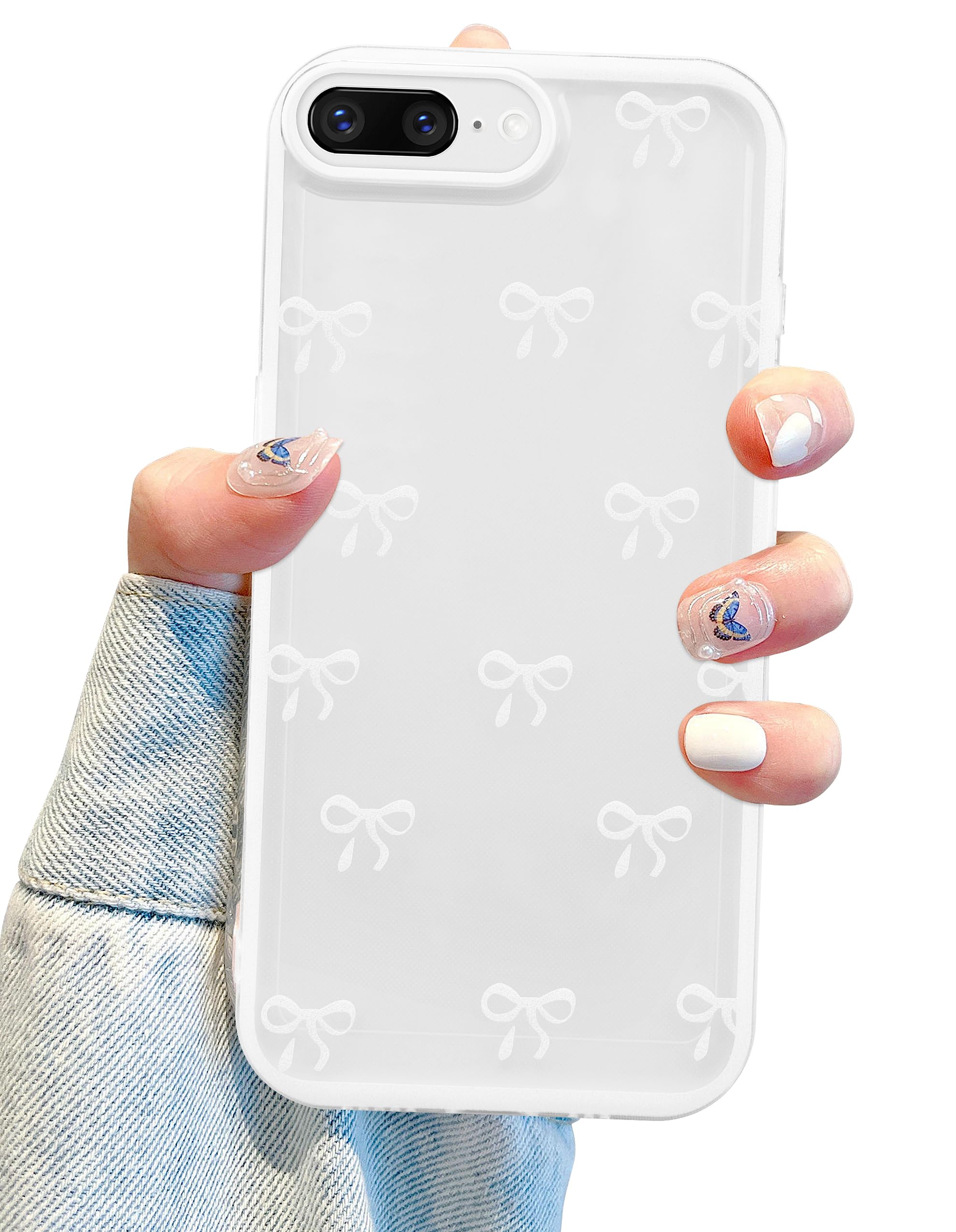 Aazon.co: Jusy Copatible With IPhone 7/8/SE Bow Phone Case, Cute - View #4