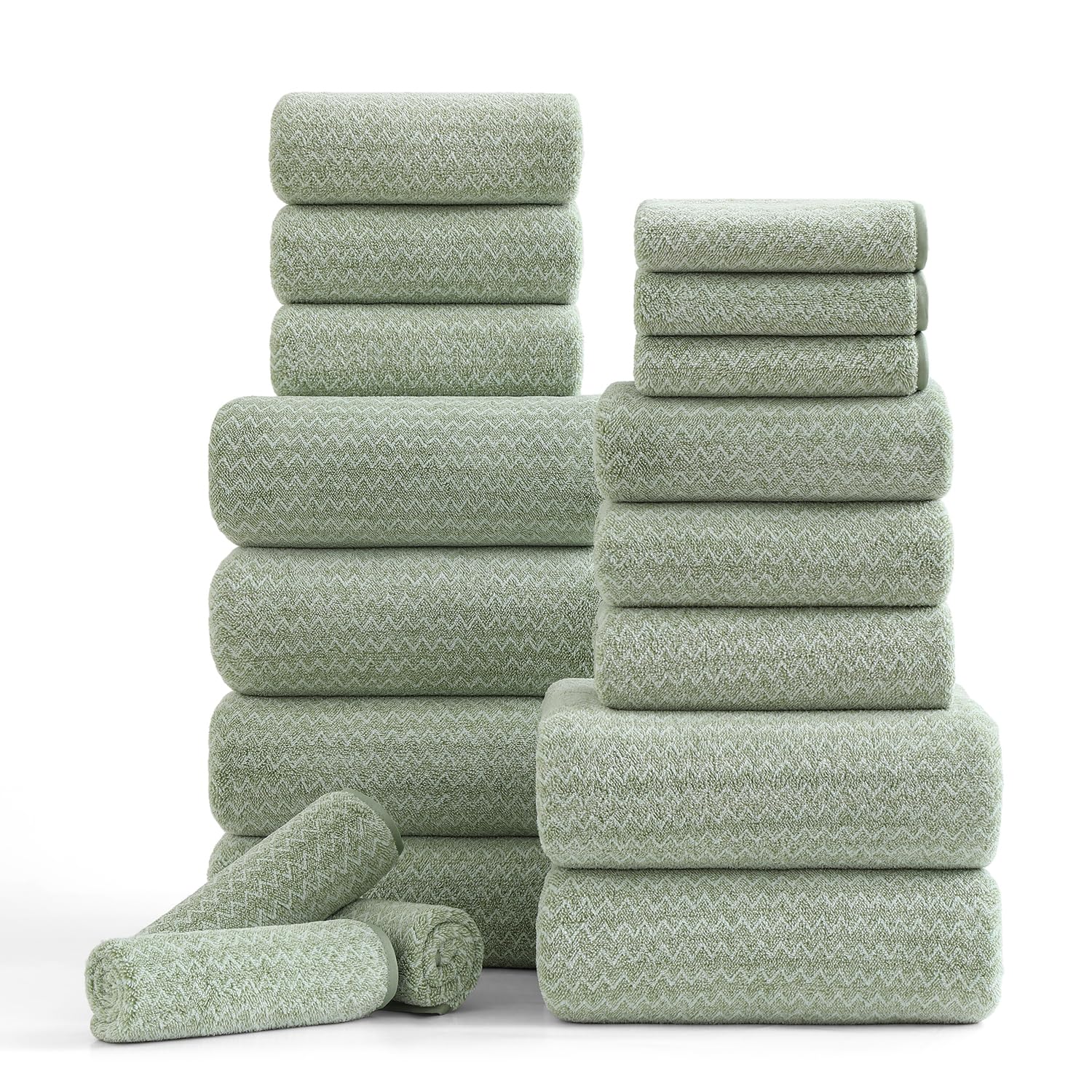 Ycosy 18 Piece Bath Towels Set