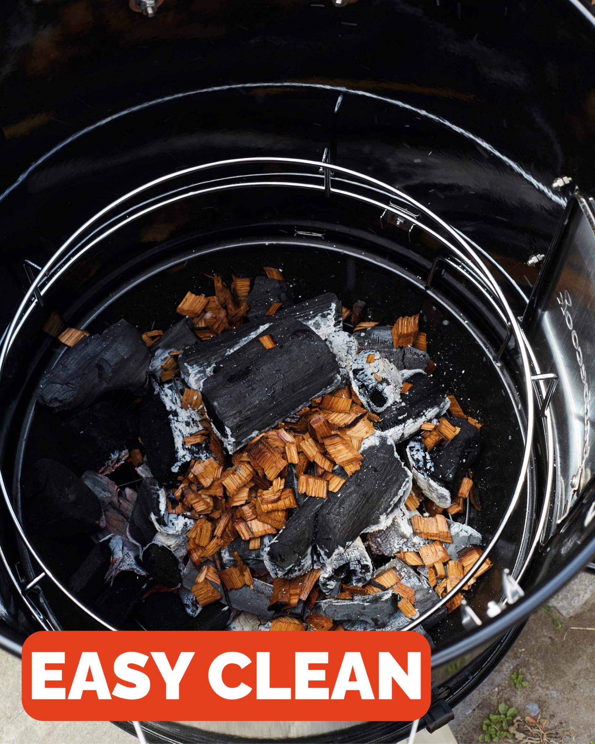 Barbecook Oskar M Räucherofen Holzkohle, Smoker Grill mit räucherhaken und thermometer, für heißräuchern und kalträuchern, Schwarz