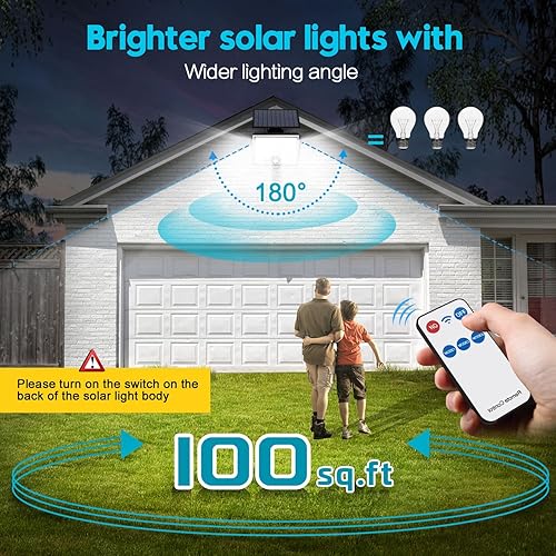 Miniatura 4 de Luces solares para exteriores con sensor de movimiento, luces solares impermeables para pared, puerta, jardín, luces LED brillantes automáticas del