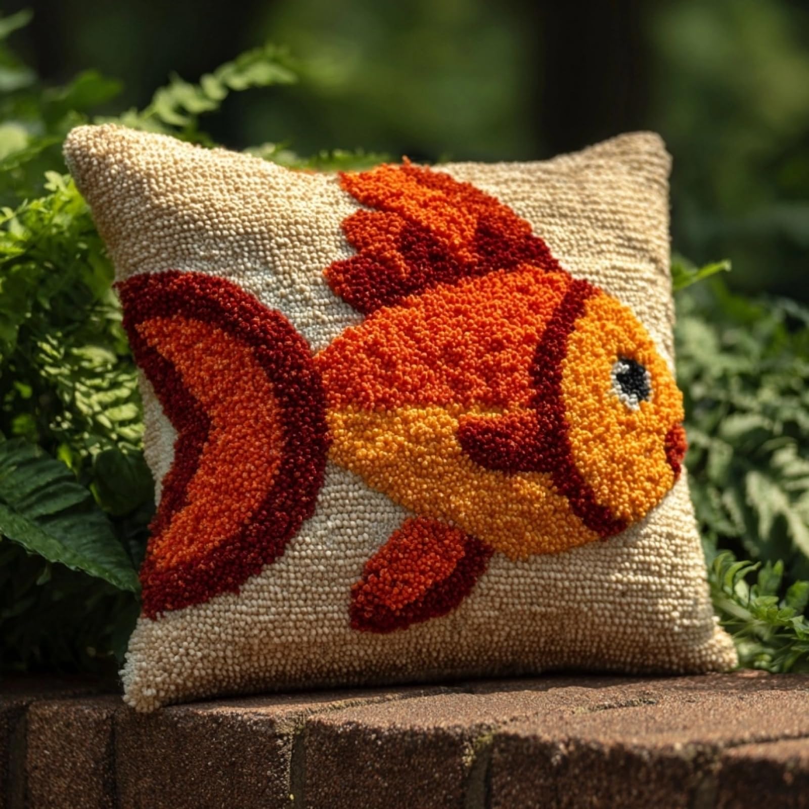 AxiangziK Latch Hook Kits 17x17in,Goldfish