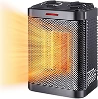 Oprunsy 1500W PTC Ceramic Space Heater - 2S Fast Heating, Thermostat, 3 Modes, Tip-Over & Overheat Protection for Bedroom Office