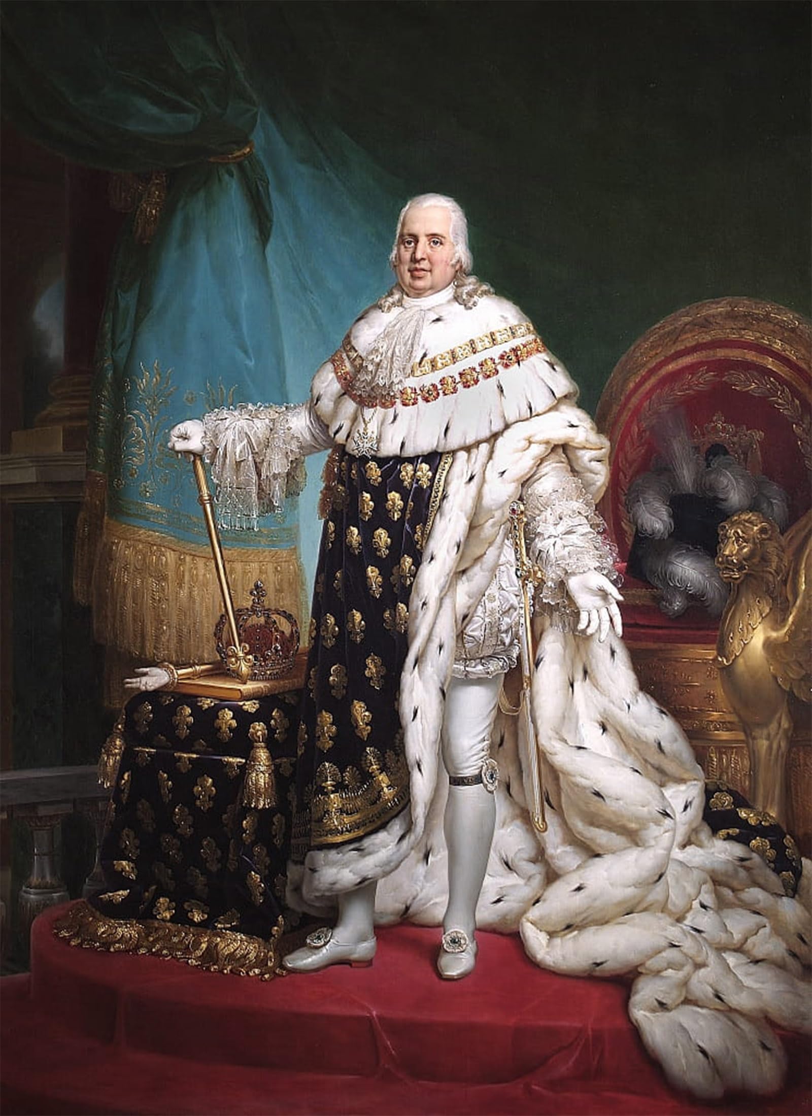 SERENDIPITP Vintage Picture Print on Canvas Wall Art Poster Portrait of King Louis Xviii of France by Pascal Simon Gerard Artwork Print Poster for Wall Decor 60x90cm