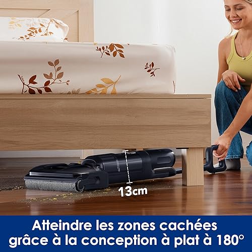 Tineco Floor One Switch S7 Stretch Aspirateur Laveur, Aspirateur Balai sans Fil 5 en 1, portée à Plat 180°, Nettoyage Deux Bords, Prolongée d'autonomie, Auto-Nettoyage FlashDry 85°C - 5