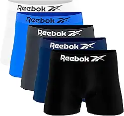 Kit 5 Cuecas Boxer Reebok Microfibra Sem Costura Conforto Elasticidade
