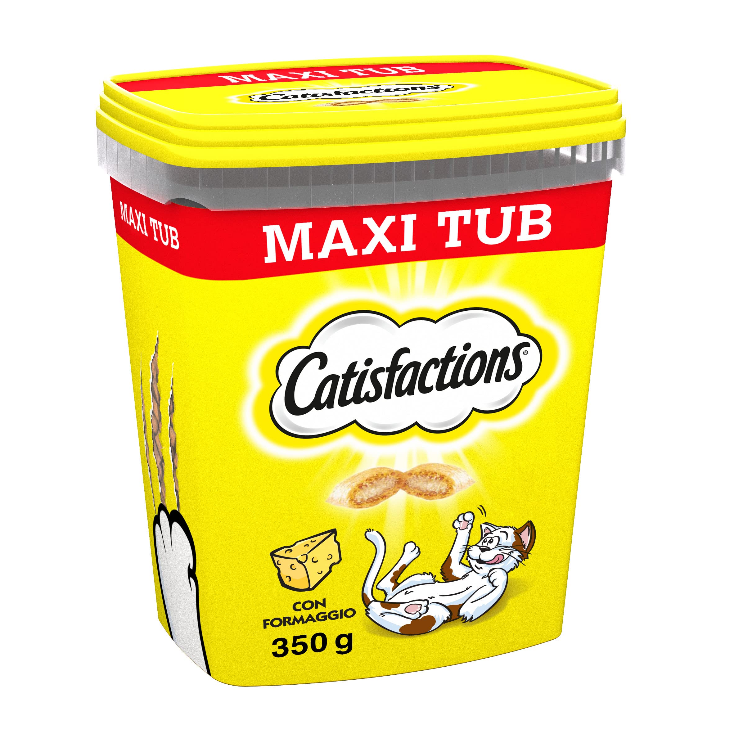 Catisfactions Snack para Gato, Formato de Reserva 700 g con Sabor a Queso, 2 Tubos Maxi de 350 g Cada uno
