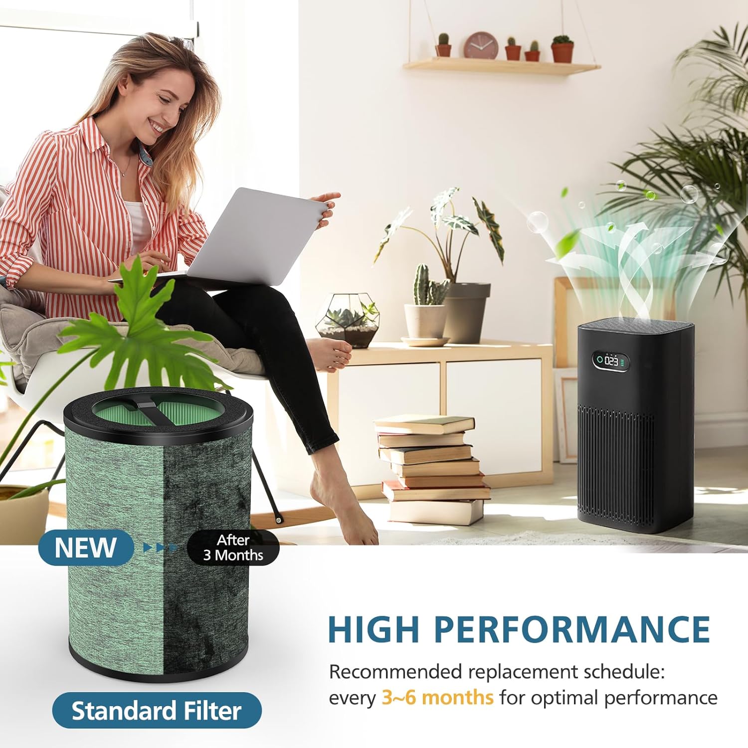 HEPA Filter Replacement Compatible with WYZE Smart Air Purifier, 4-in-1 High-Efficiency Air Filter, Standard Filter, 2 Pack - Image 5