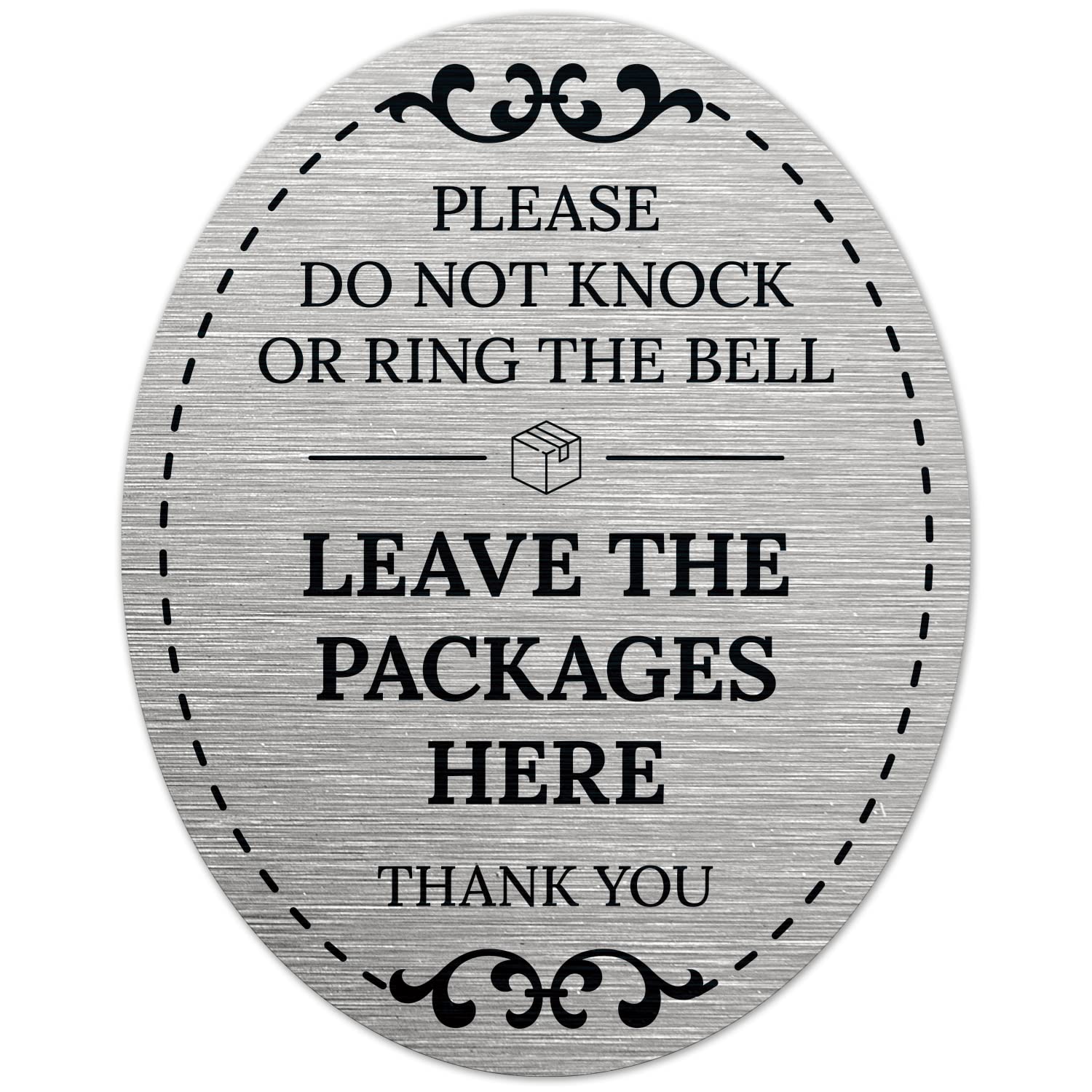 Please Do Not Knock Or Ring The Bell Leave The Packages Here Thank You Sign, (SI-1537) 6x7 Inches, Aluminum Composite Made in USA