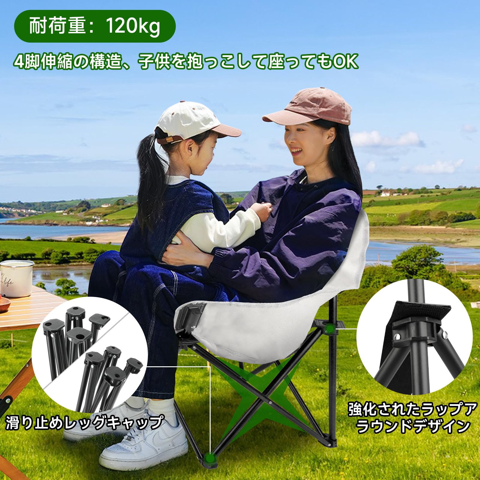Amazon.co.jp: KOMCLUB アウトドア チェア キャンプチェア