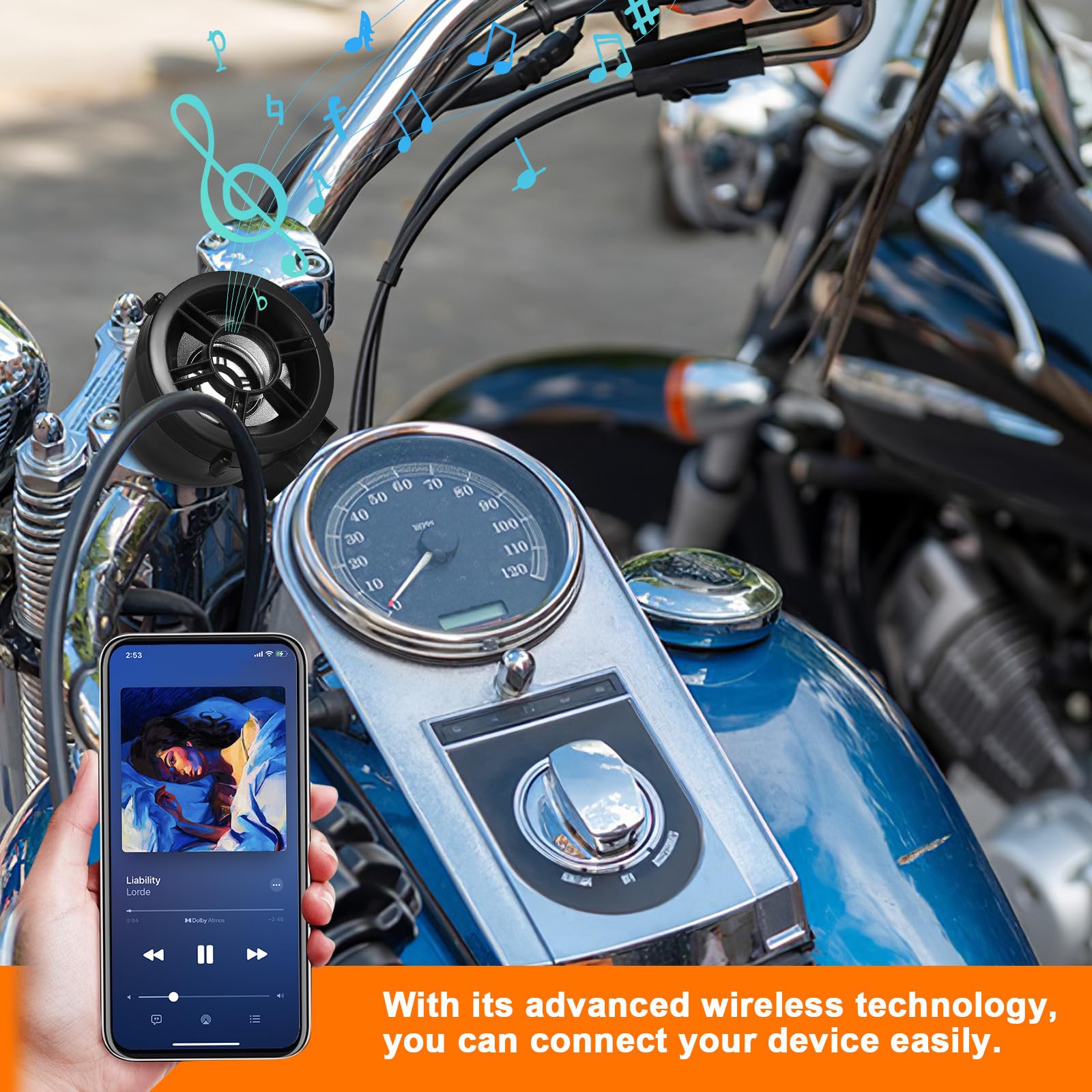 Sistema de Audio para Motocicleta Altavoces y Radio Integrados, Compatible Conexión Telefónica para Viajes en Moto