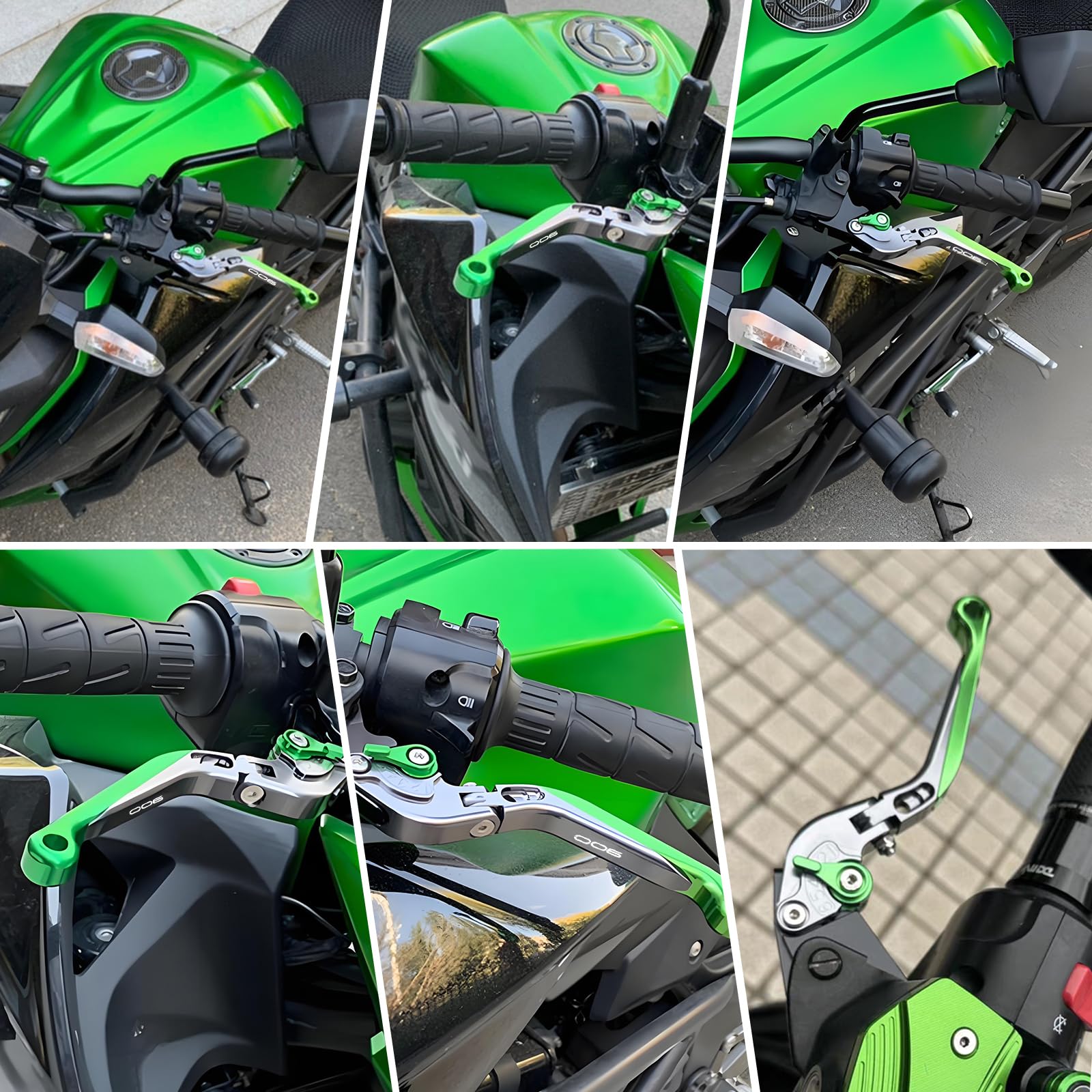 per Kawasaki Z900SE Z900 SE 2022 2023 2024 Leva frizione per moto Manubrio Regolabile Set di leve freno e frizione (argento+verde)
