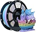 iBOSS Matte Multicolor PLA Filament 1.75mm Rainbow Color Gradient FDM 3D Printer Filament 1kg (2.2lbs), Size Accuracy +/- 0.03mm, Matte Rainbow Color 02