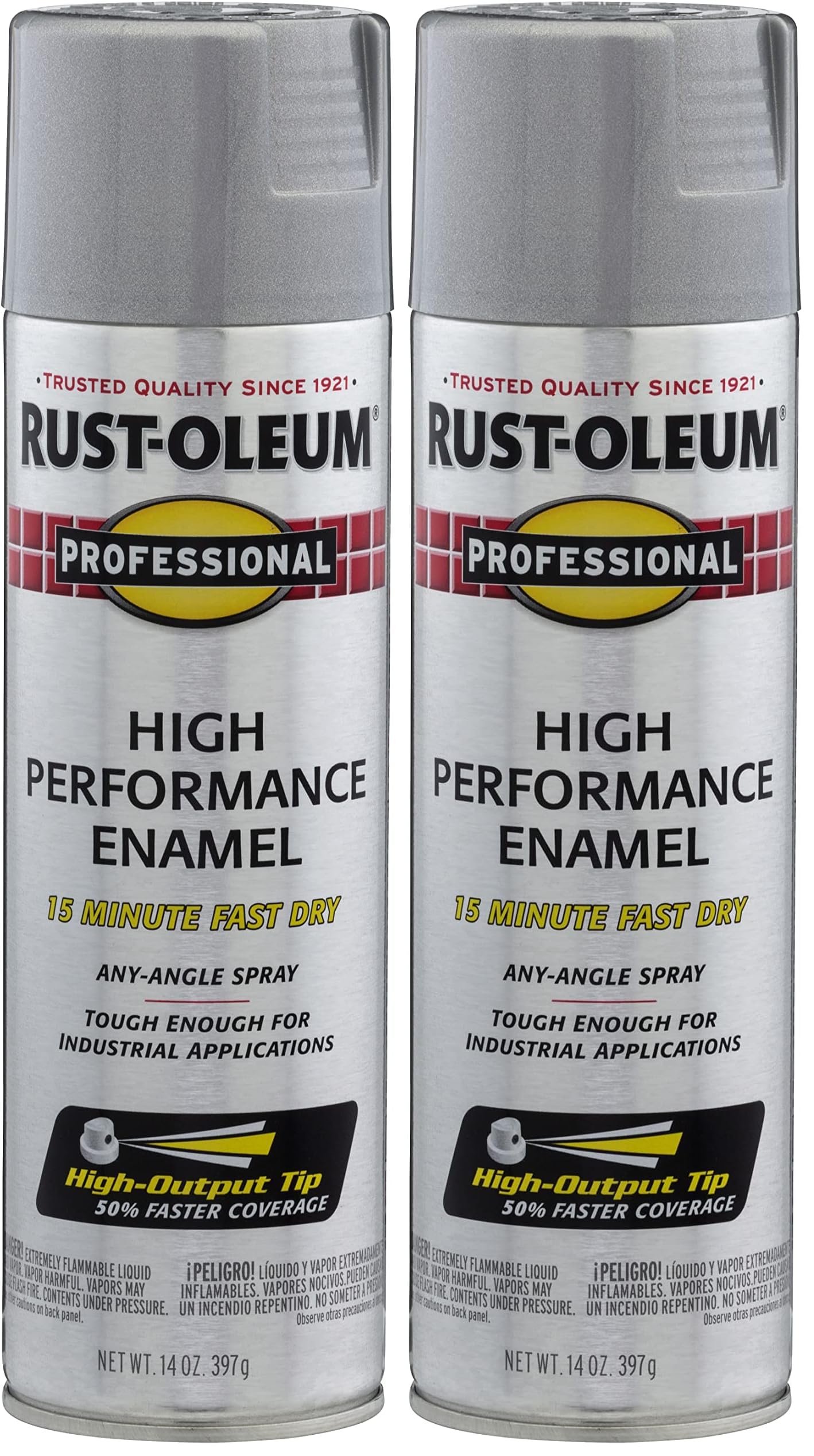 rust-oleum 7515838 professional high performance enamel spray paint 14 oz aluminum pack of 2