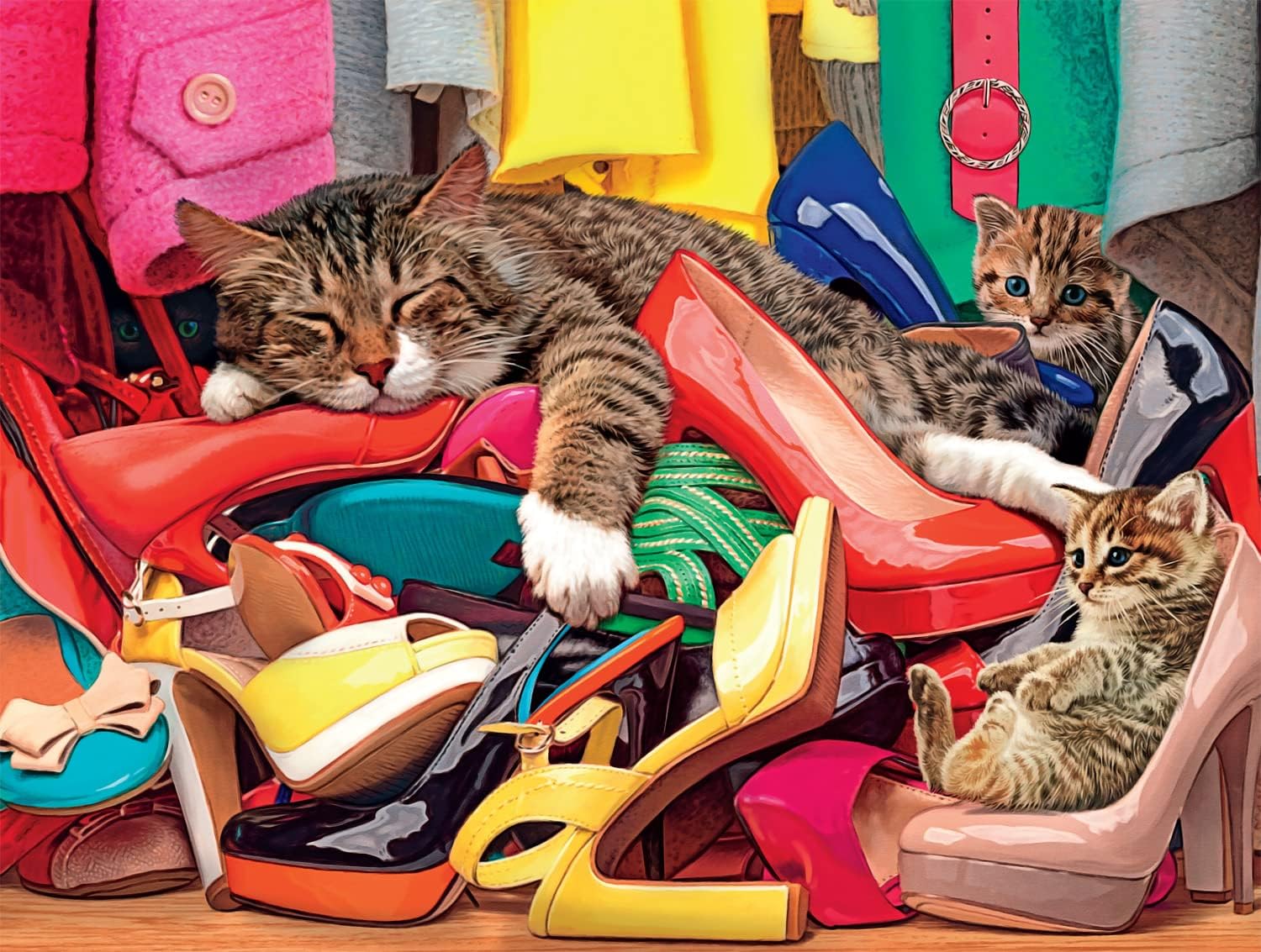Buffalo Games - Kitten Distraction - Garry Walton - 750 Piece Jigsaw Puzzle for Adults - Cats Collection - Challenging Puzzle Perfect for Game Nights - Finished Size 24 x 18 - Made in the USA