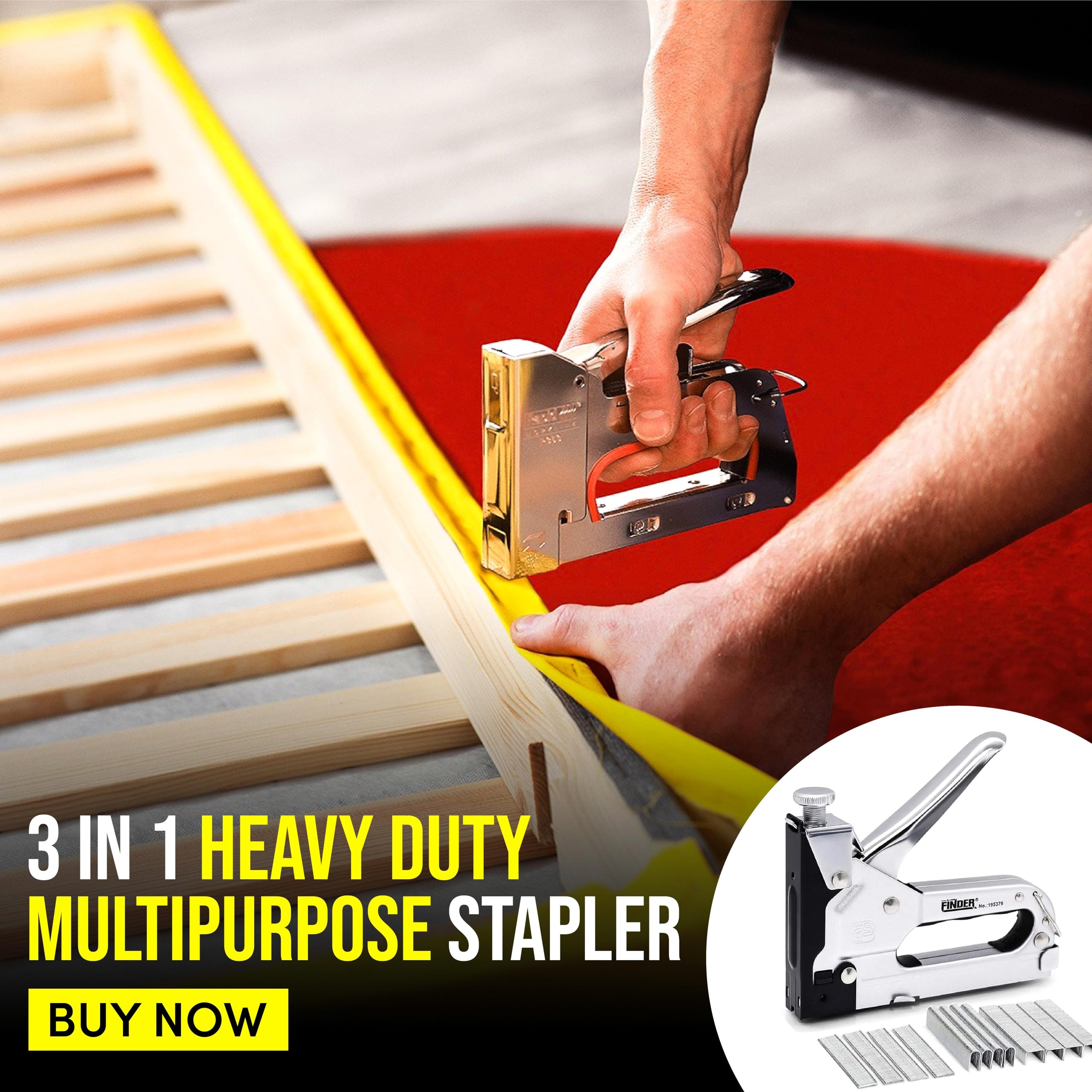 Implemental Staple Gun -Upgrade 3 in 1 Upholstery Hand Stapler with 600 PCS Staples for Home Decor,Furniture Staple 2