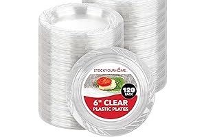 Stock Your Home Clear Plastic Dessert Plates (120 Pack)