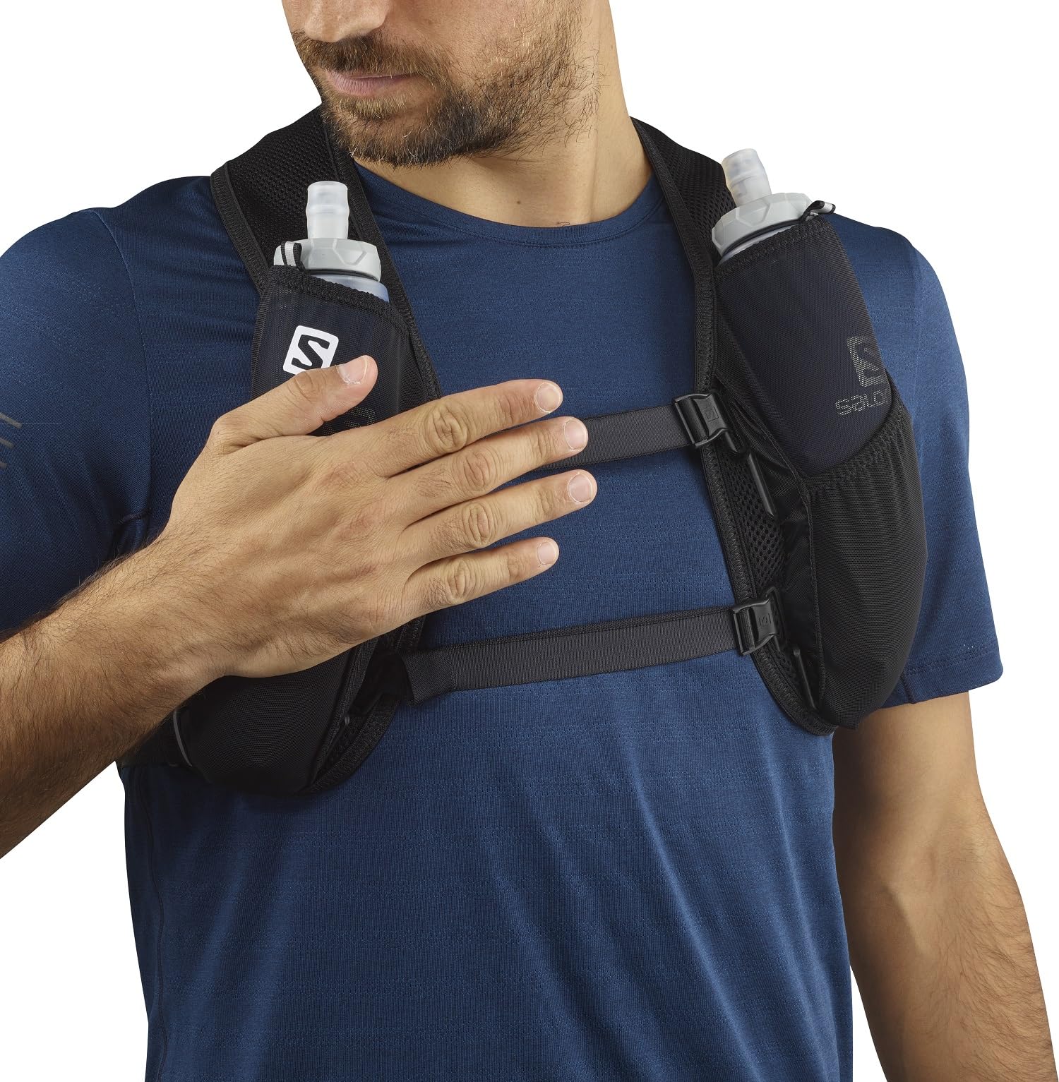 Salomon Agile 2 Gilet Unisex per Idratazione Trail Running Escursionismo MTB, Capacità essenziale, Dettagli riflettenti, Comfort in movimento