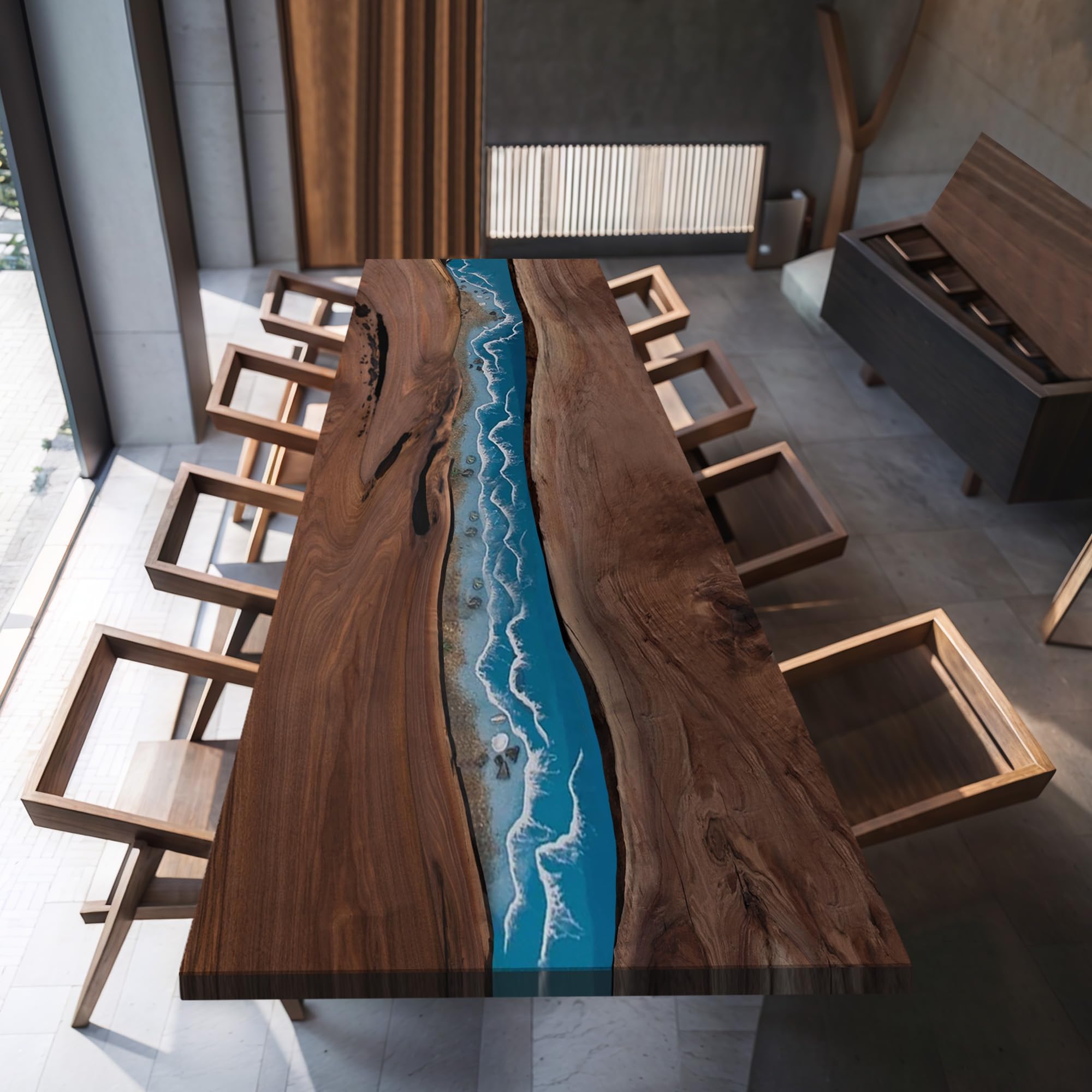 Amazon.com - FOEVAFLO Black Walnut Epoxy Table 72